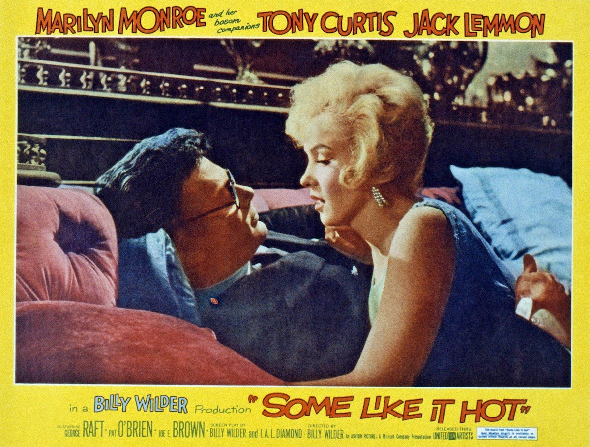 Marilyn Monroe and Tony Curtis in a poster for 'Some Like It Hot'