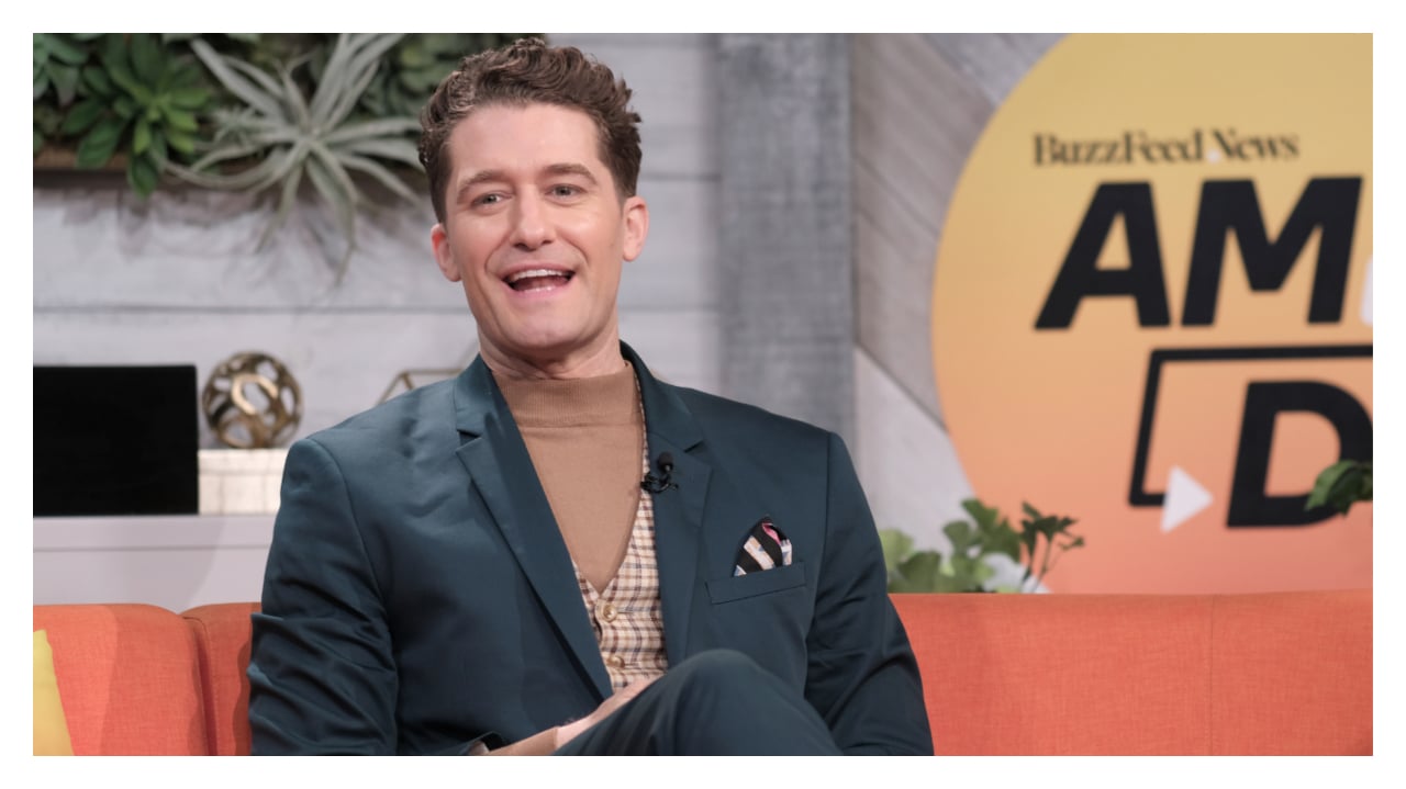 Matthew Morrison sitting down and speaking BuzzFeed's "AM To DM"