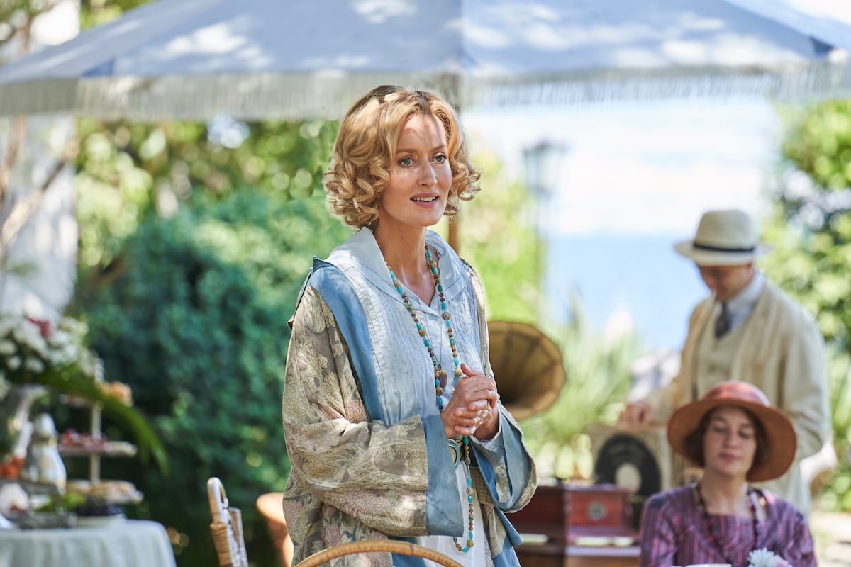 Natasha McElhone standing outside in 'Hotel Portofino' on PBS