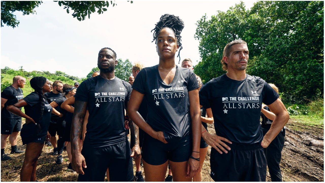 Nehemiah Clark, Nia Moore, and Jordan Wiseley walking next to each other to a daily mission in 'The Challenge: All Stars 3'