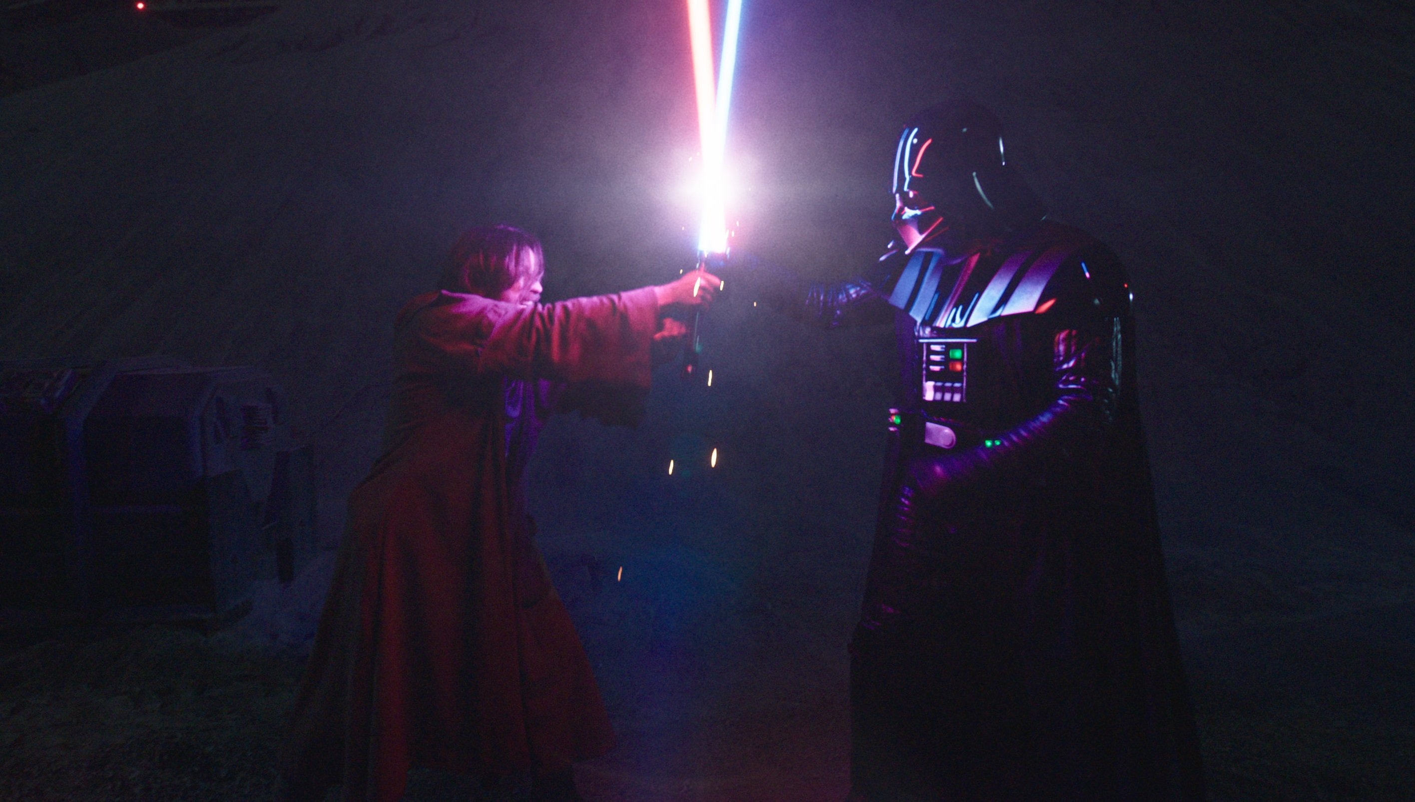 Obi-Wan Kenobi and Darth Vader have a lightsaber battle in 'Obi-Wan Kenobi'