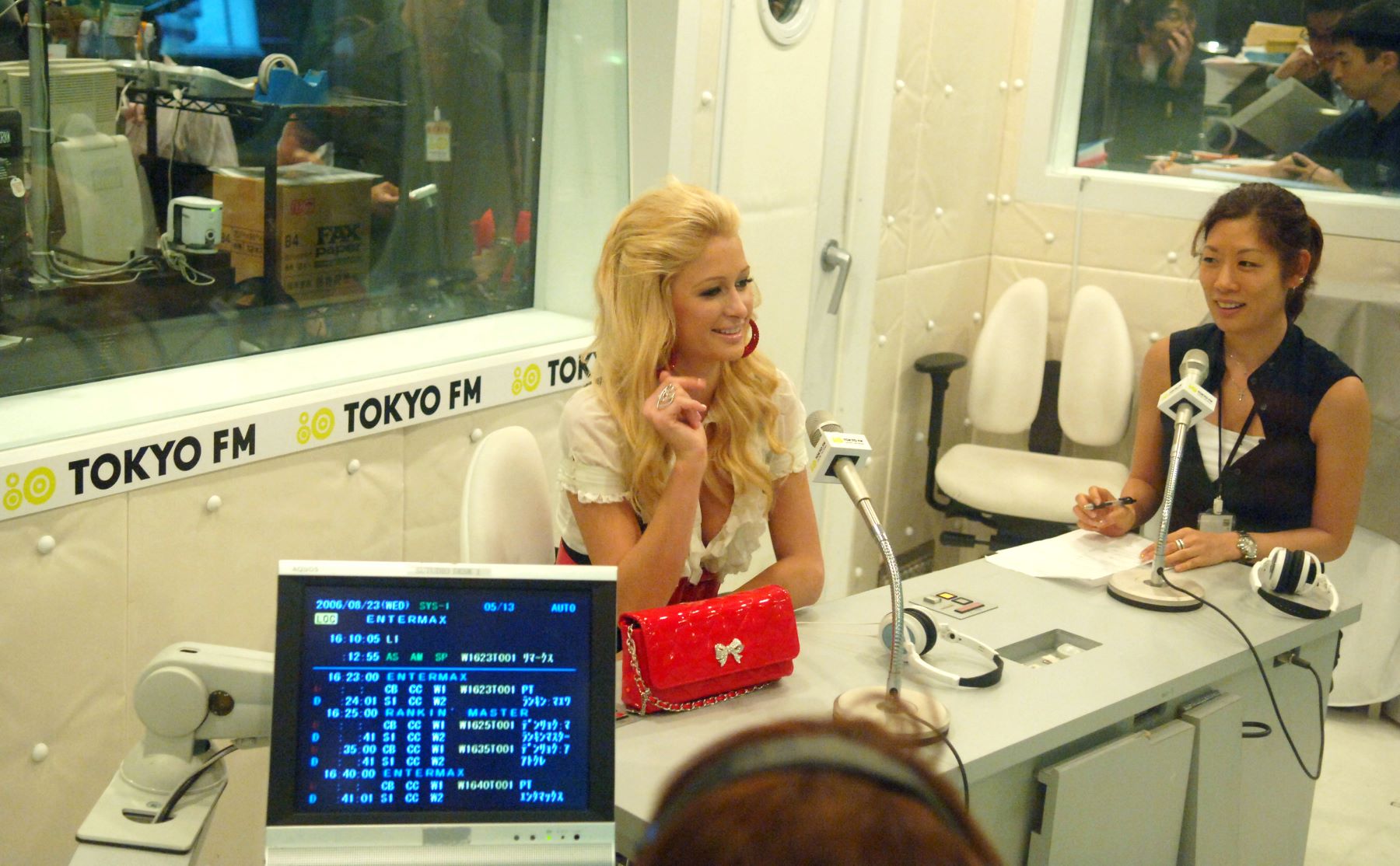 Paris Hilton on Tokyo FM radio to promote her debut album 'Paris'