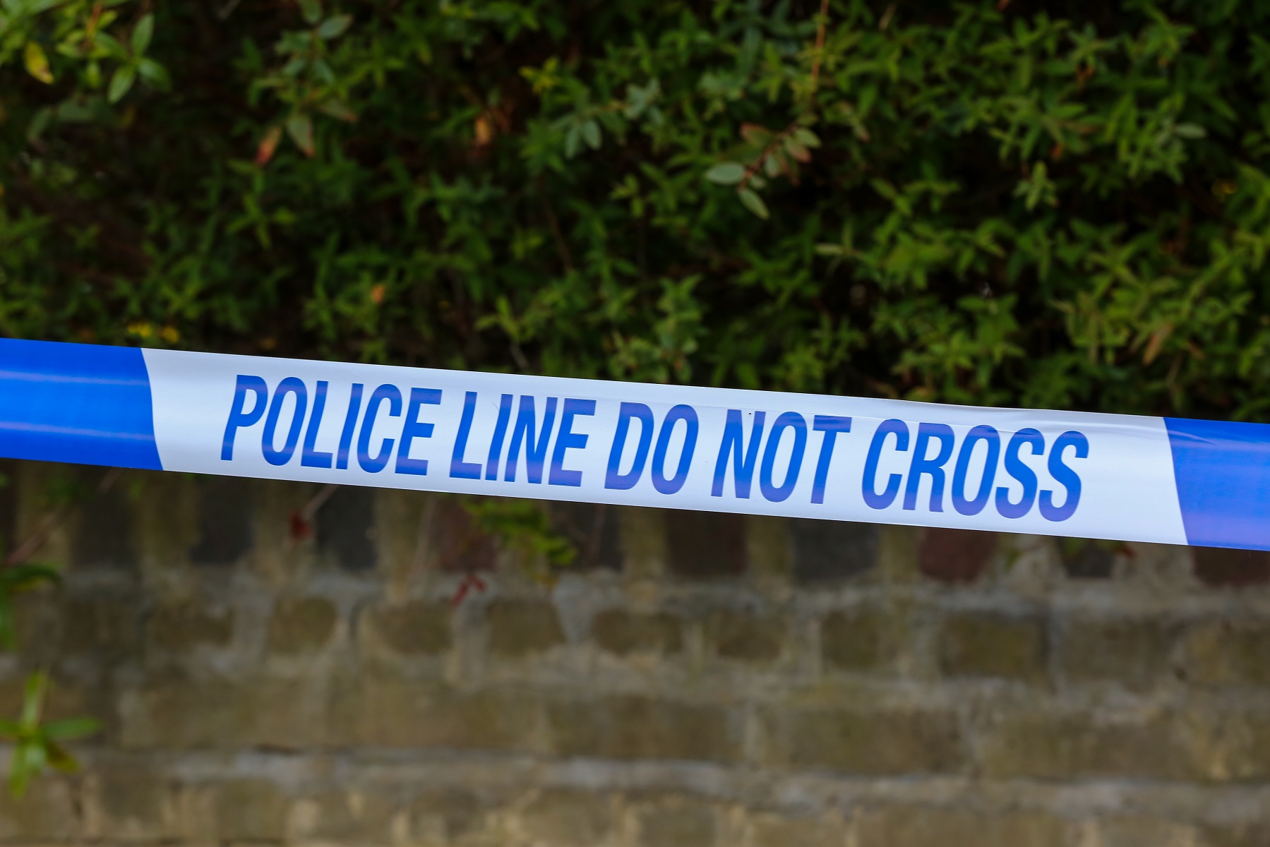 Police tape at a crime scene in London