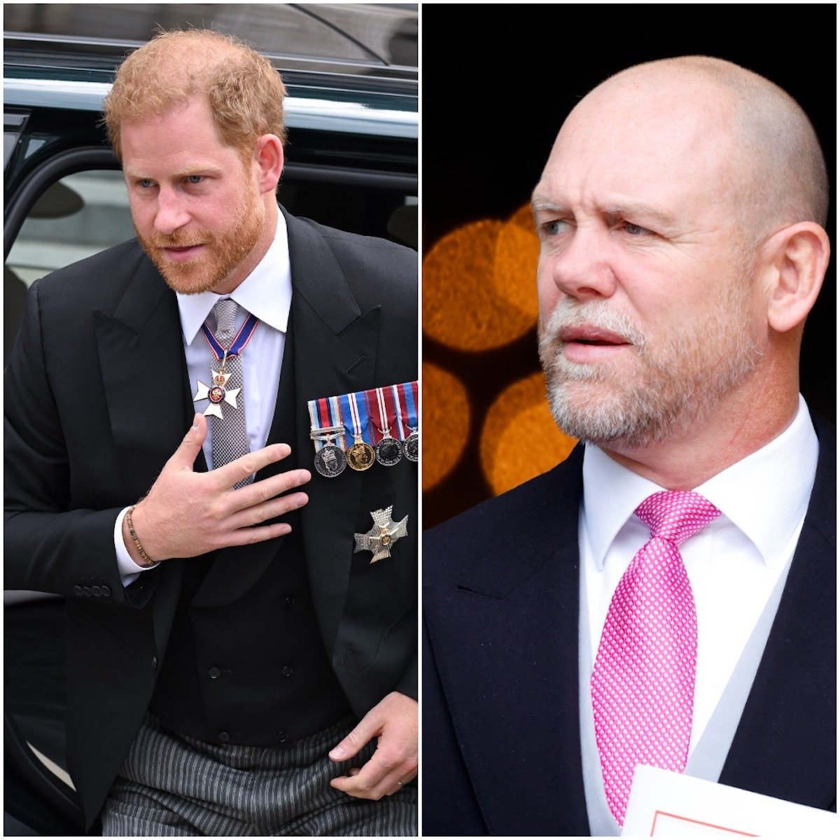 Prince Harry and Mike Tindall, who reportedly called Prince Harry a "b*****d," attend a National Service of Thanksgiving during Platinum Jubilee weekend