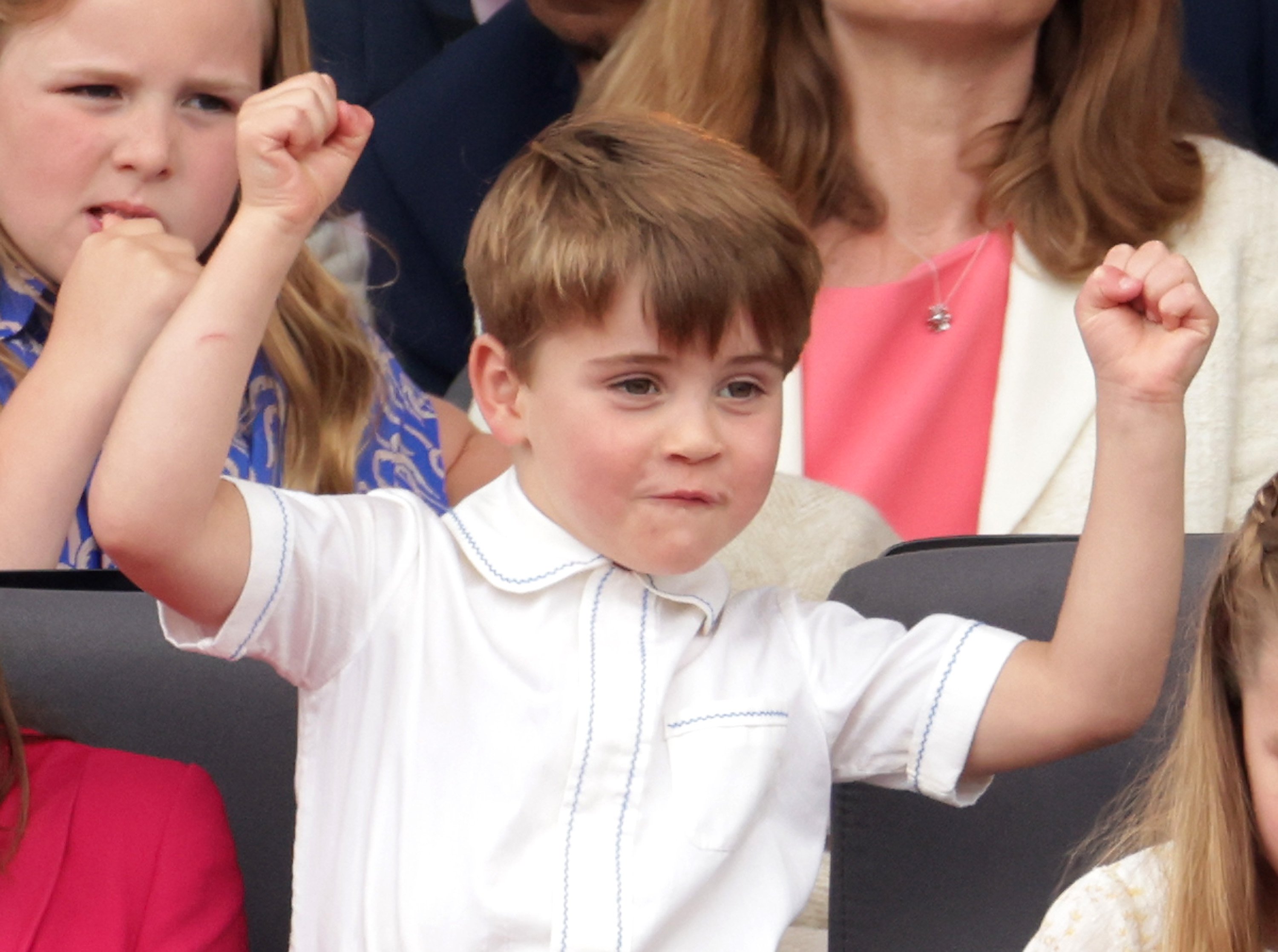 Prince Louis watching the Platinum Jubilee Pageant from the Royal Box