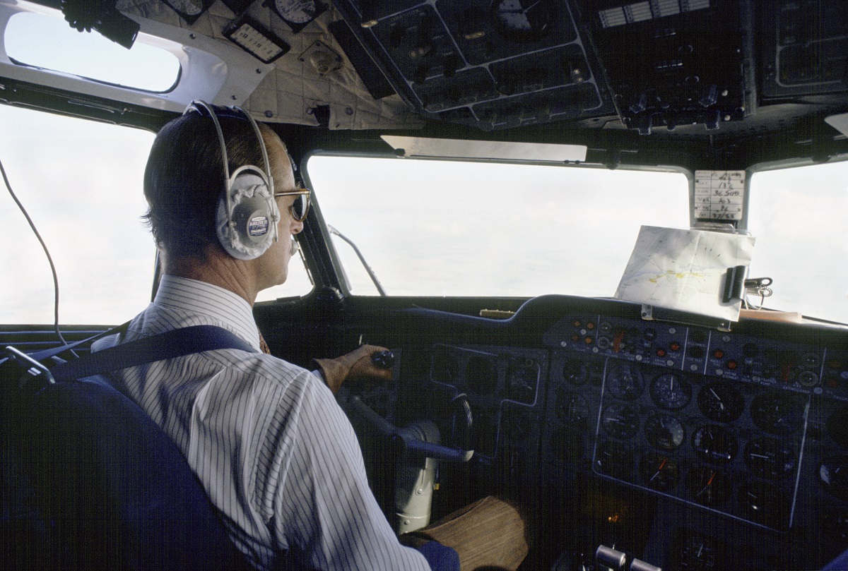 Prince Philip piloting a flight to Algeria