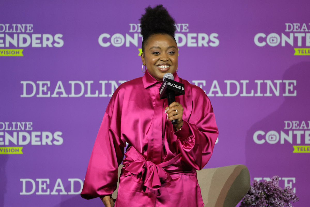 Creator/writer/actor Quinta Brunson speaks onstage during Disney's 'Abbott Elementary' panel