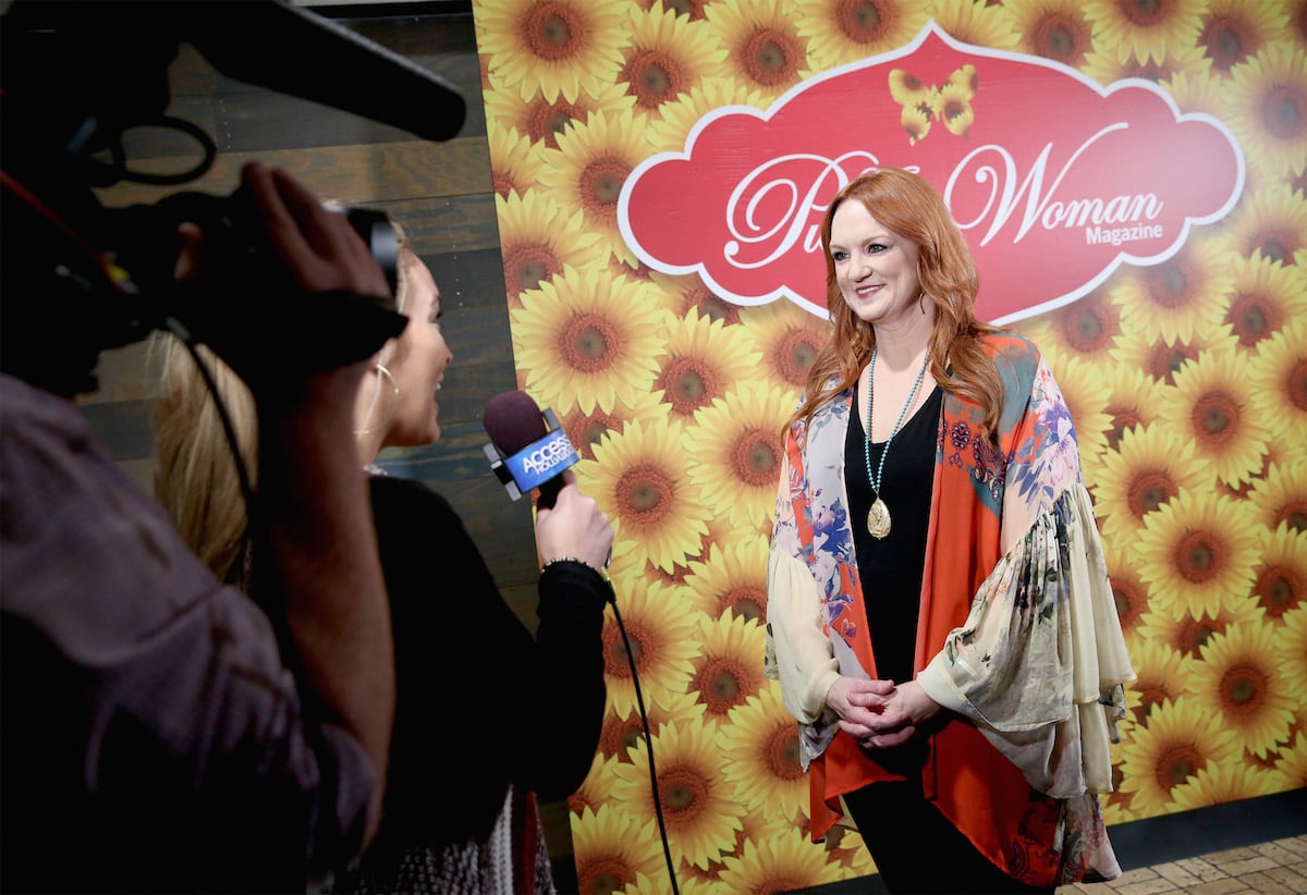 Ree Drummond, who has a pea salad recipe, smirks during an on-camera interview