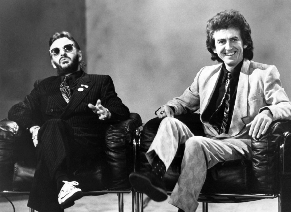 Ringo Starr and George Harrison on 'Aspel & Co.' in 1988.