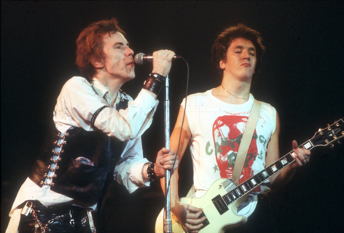 Sex Pistols' John Lydon (a.k.a. Johnny Rotten) and Steve Jones performing in San Francisco, 1978.
