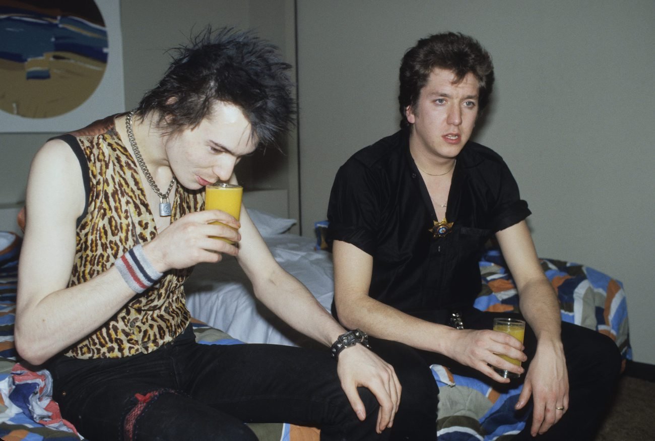 Sex Pistols' Sid Vicious and Steve Jones at their hotel room on their last tour in 1978.