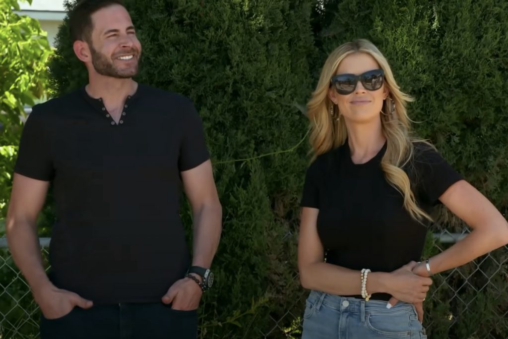 Tarek El Moussa and Christina Hall assess a house on HGTV's Flip or Flop