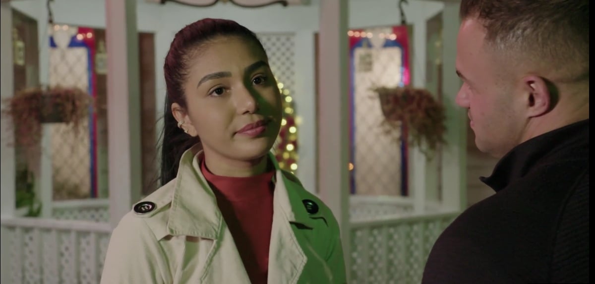 Thaís and Patrick stand outside of a wedding chapel in Las Vegas, NV on '90 Day Fiancé' Season 9.