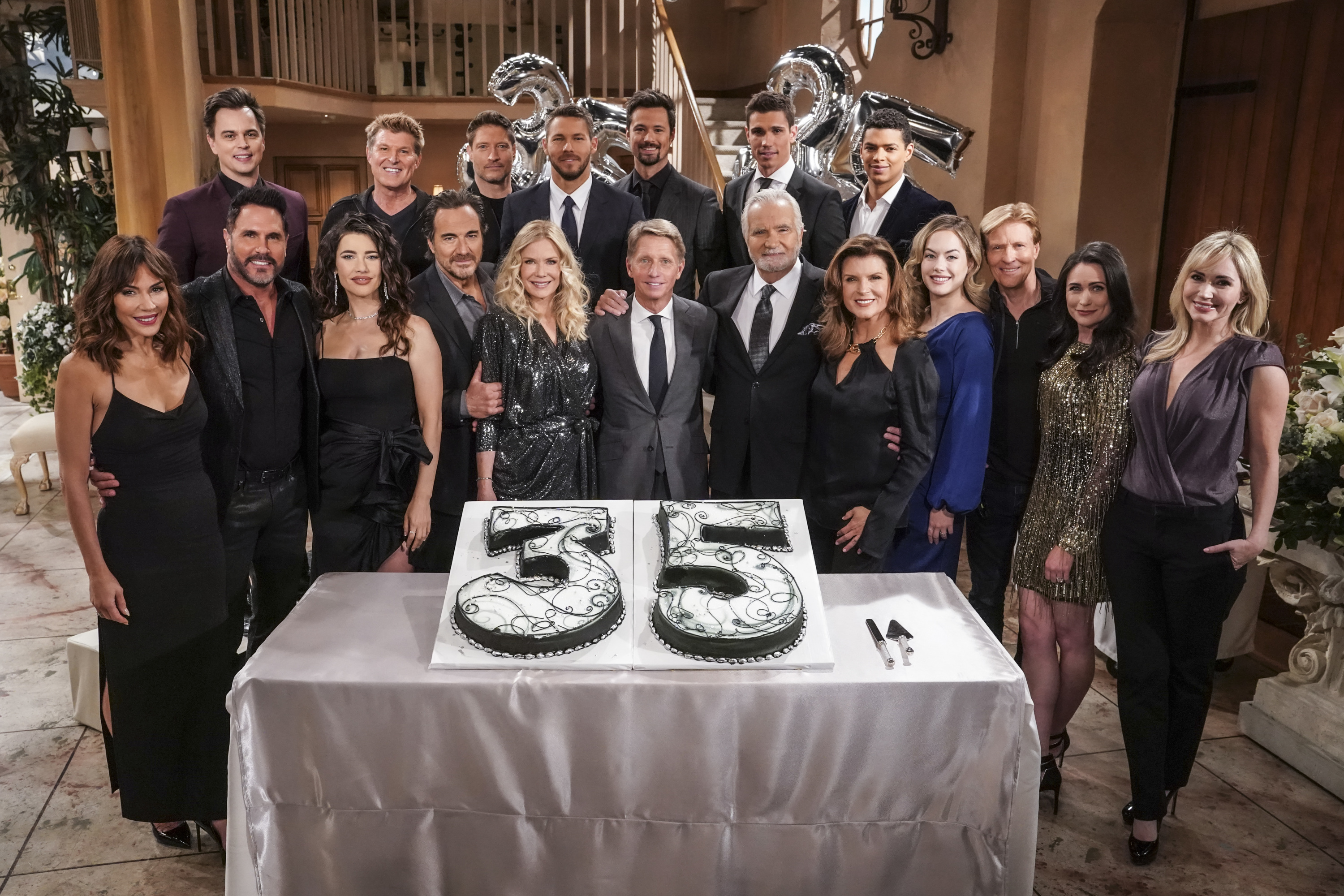 'The Bold and the Beautiful' cast celebrating the show's 35th anniversary.