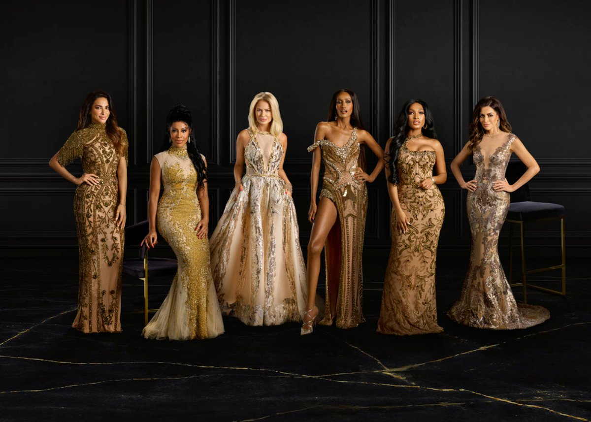'The Real Housewives of Dubai' features Caroline Stanbury, seen here standing with the rest of the cast.