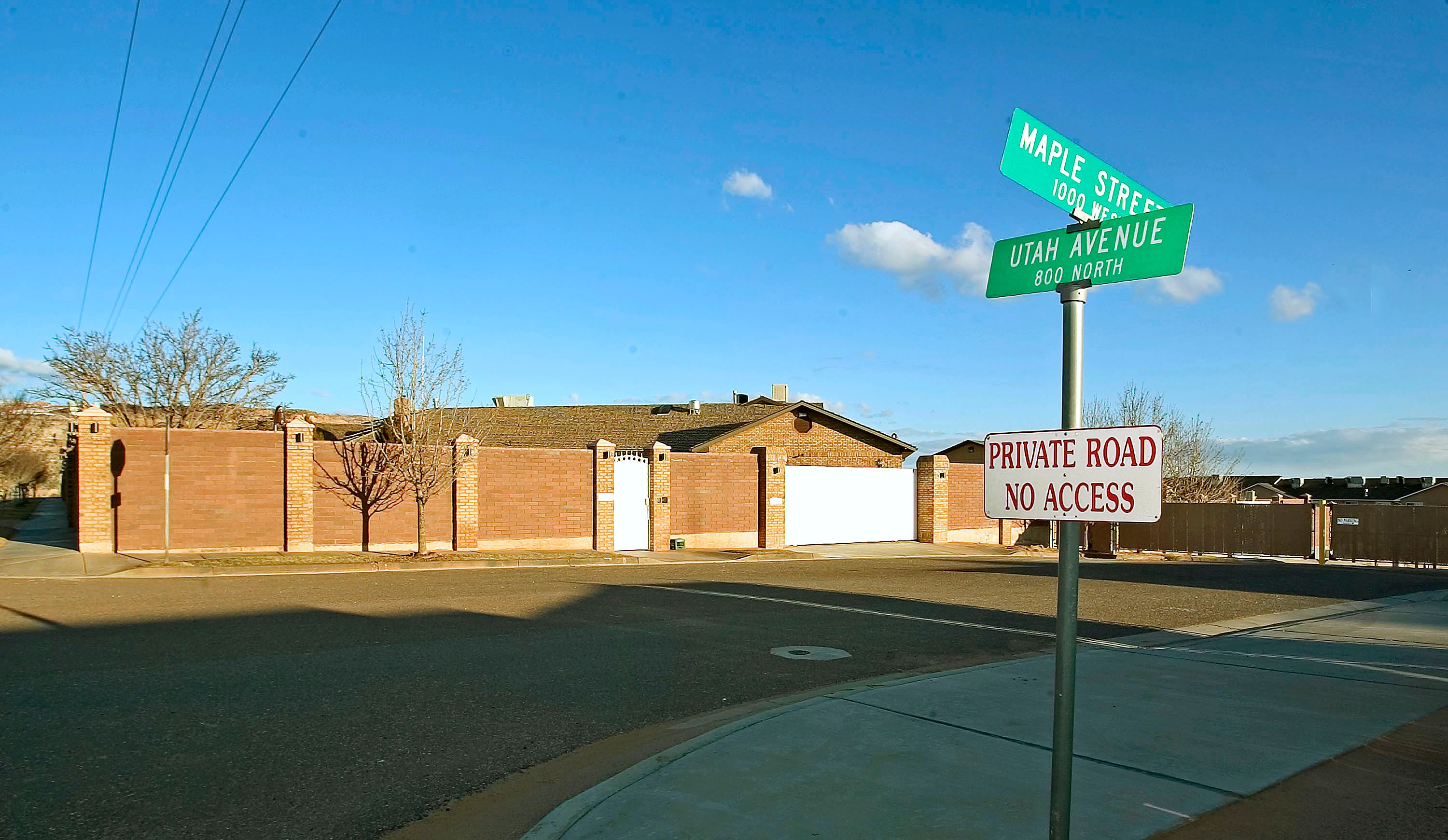 The outside of Warren Jeffs' FLDS compound in Hillsdale, Utah