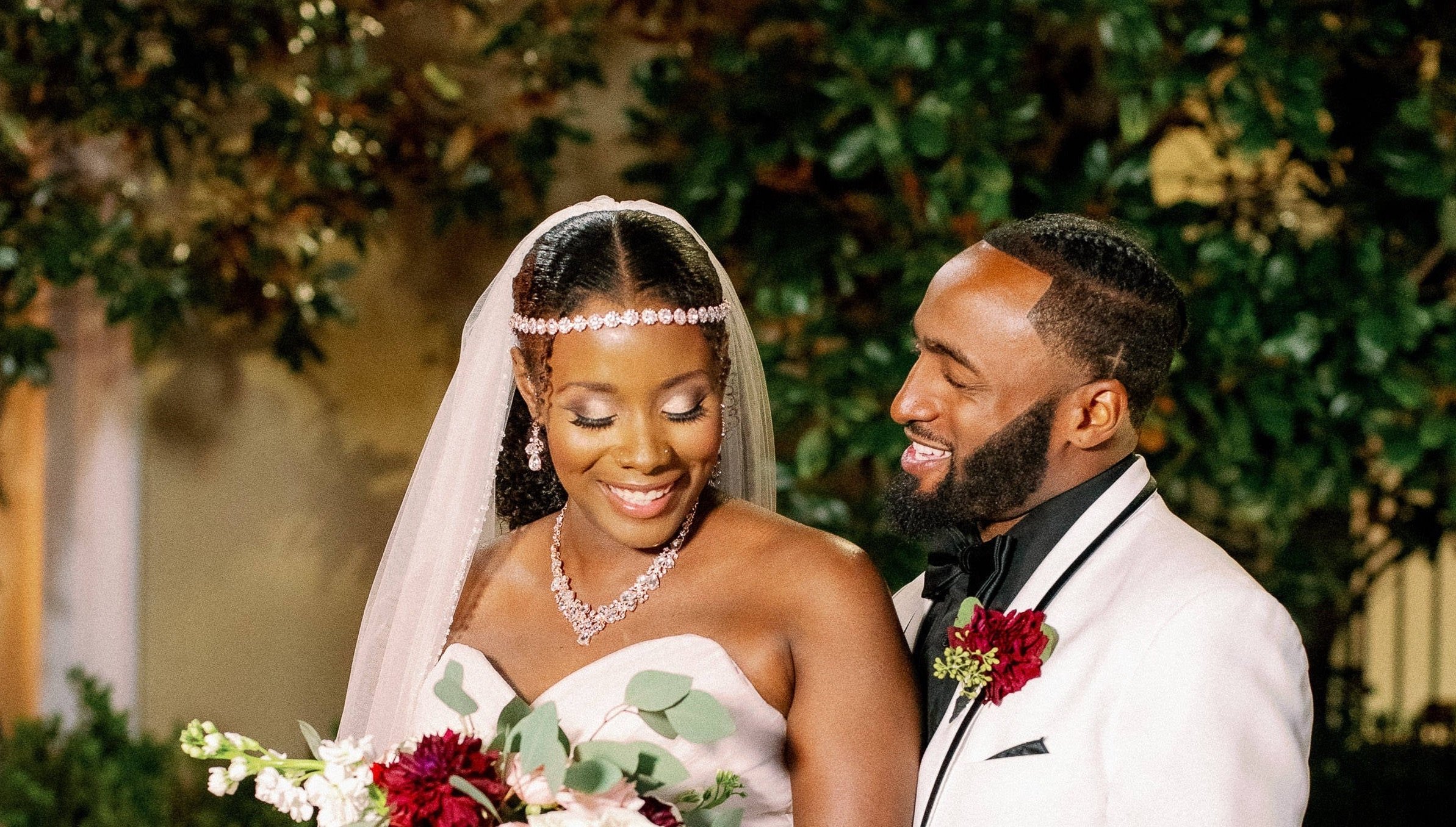 Woody and Amani from 'Married at First Sight' on their wedding day