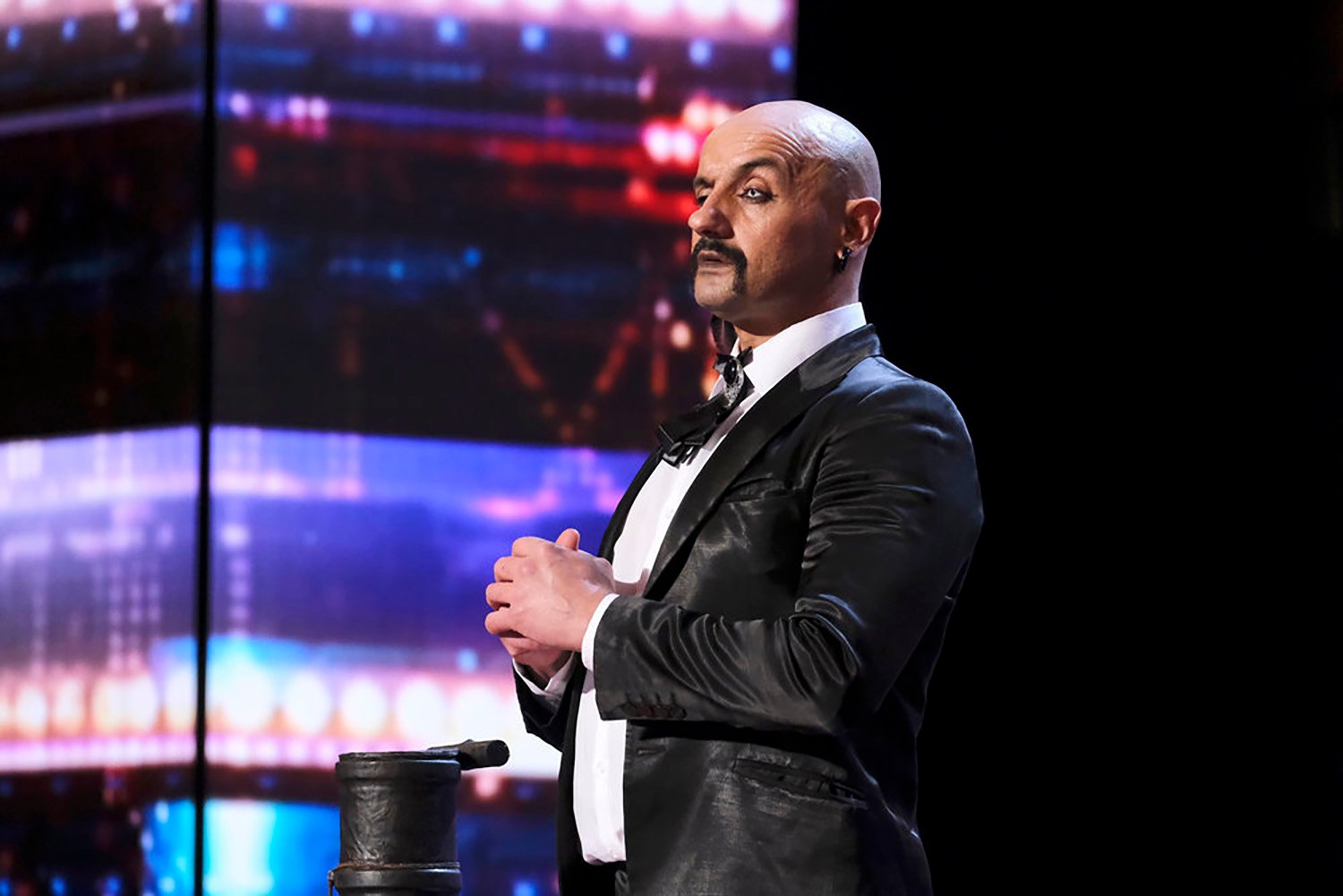 Americas Got Talent act Zeno Sputafuoco, whose performance included shoving a hook up his nose and pulling a cart.