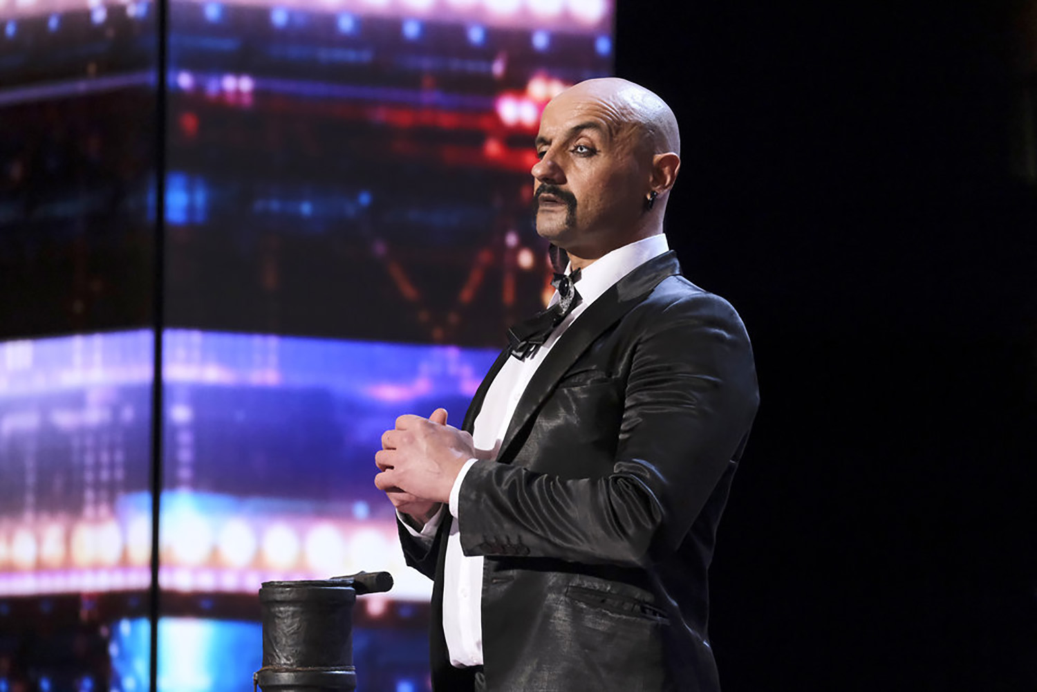 Americas Got Talent act Zeno Sputafuoco, whose performance included shoving a hook up his nose and pulling a cart.