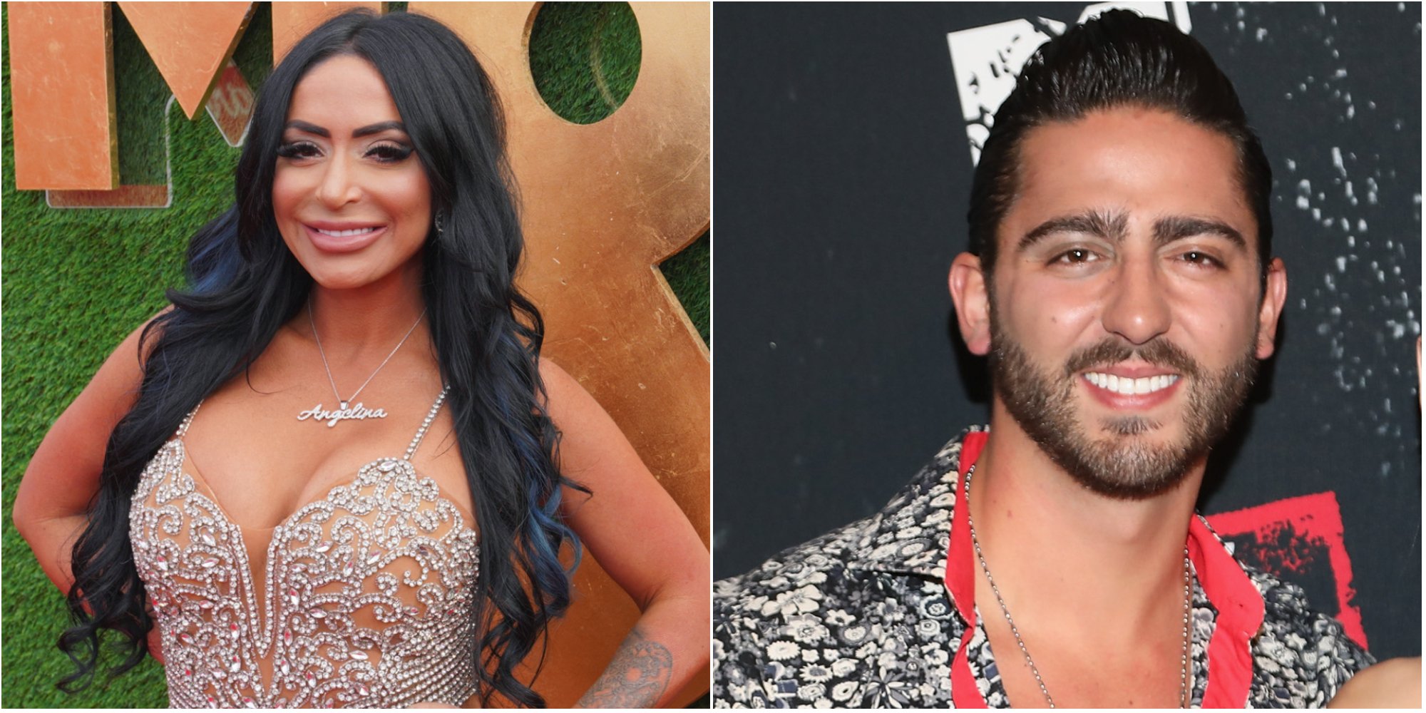 Angelina Pivarnick at the MTV Movie and TV awards; Luis 'Potro' Caballero at an event for 'Jersey Shore: Family Vacation' in 2018