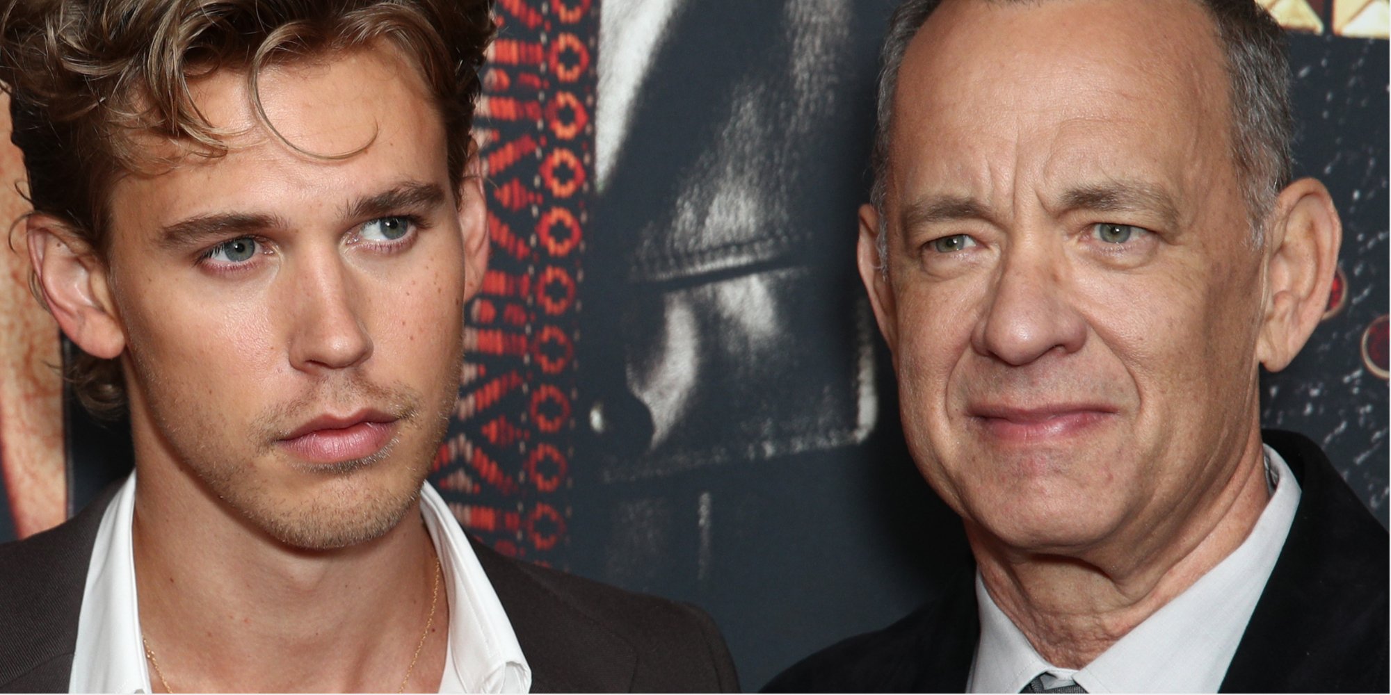 Austin Butler and Tom Hanks pose at the 'Elvis' premiere in Australia.