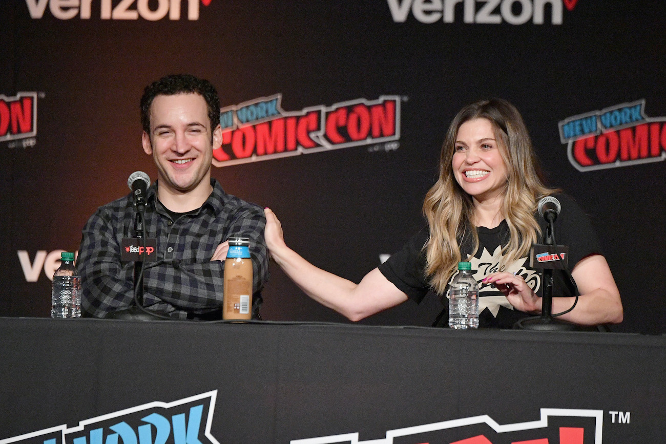 Ben Savage and Danielle Fishel at a Comic-Con panel in 2018