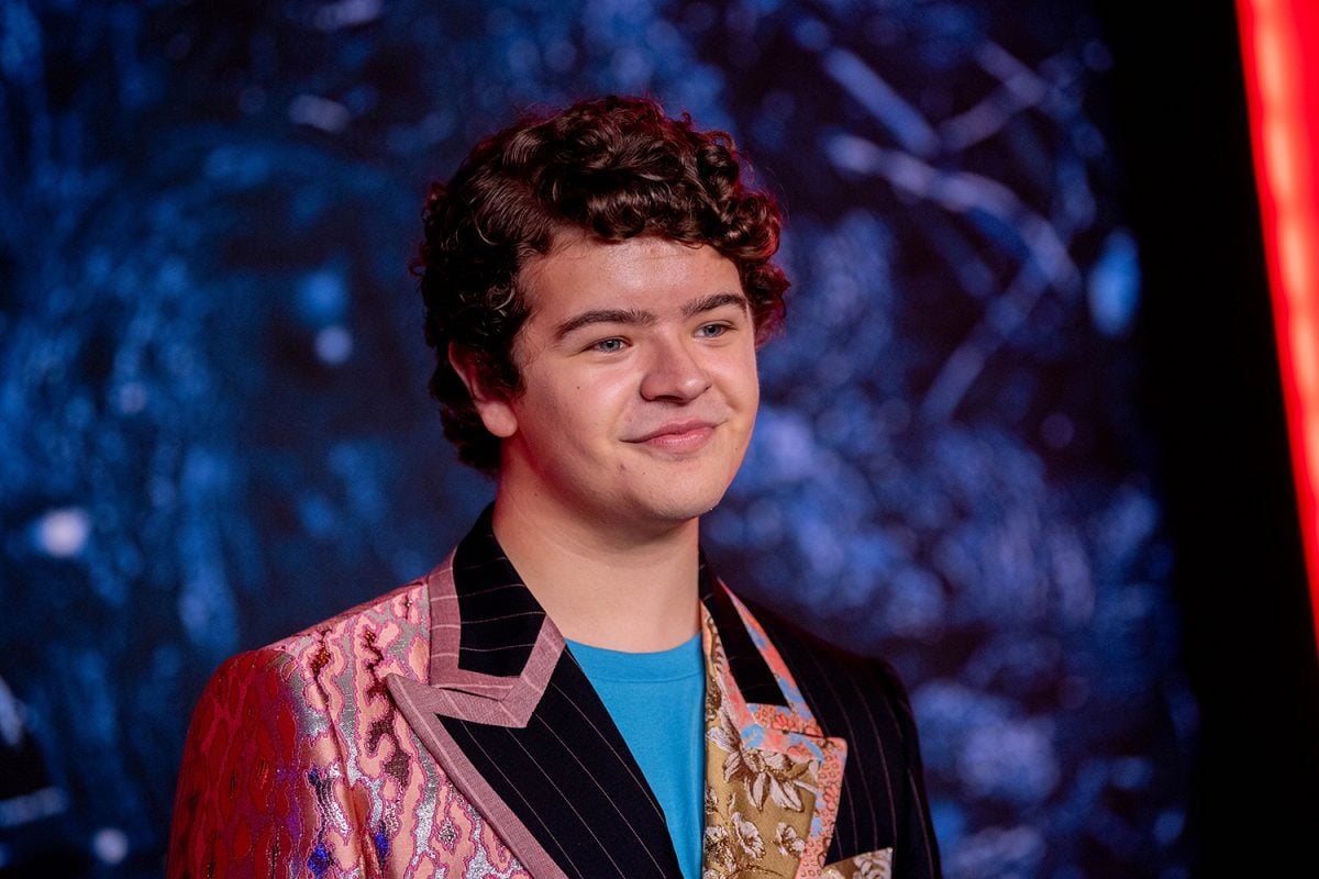 Gaten Matarazzo, who shared a Stranger Things fan theory that predicted season 4, at the season 4 premiere in New York.