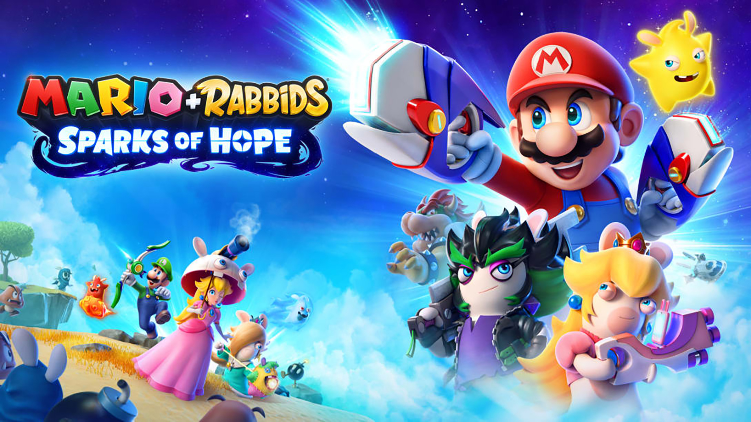 Key art for Mario + Rabbids Sparks of Hope, which was featured in the Nintendo Direct Mini June 2022.