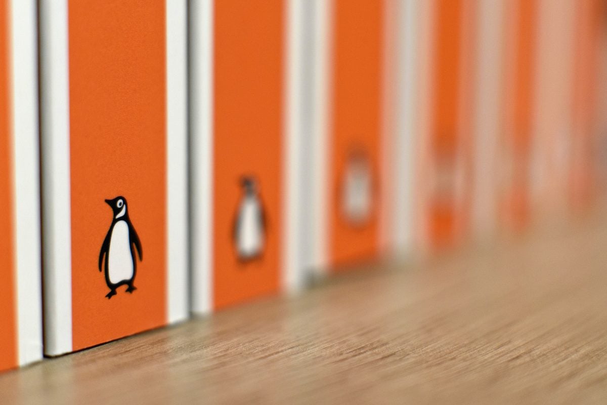 The spines of Penguin paperbacks