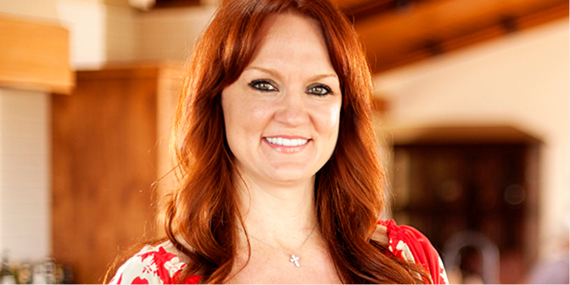 Ree Drummond poses in her dressing room kitchen on the set of 