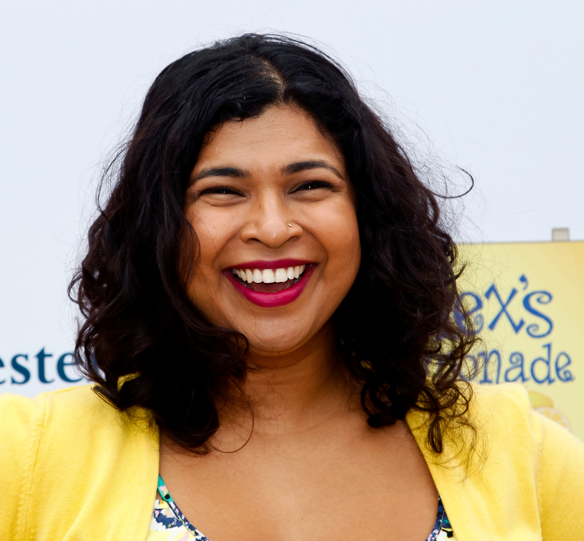 Celebrity chef Aarti Sequeira wears a yellow blouse in this photograph.