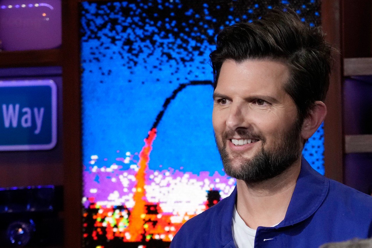 Adam Scott smiles during an interview.