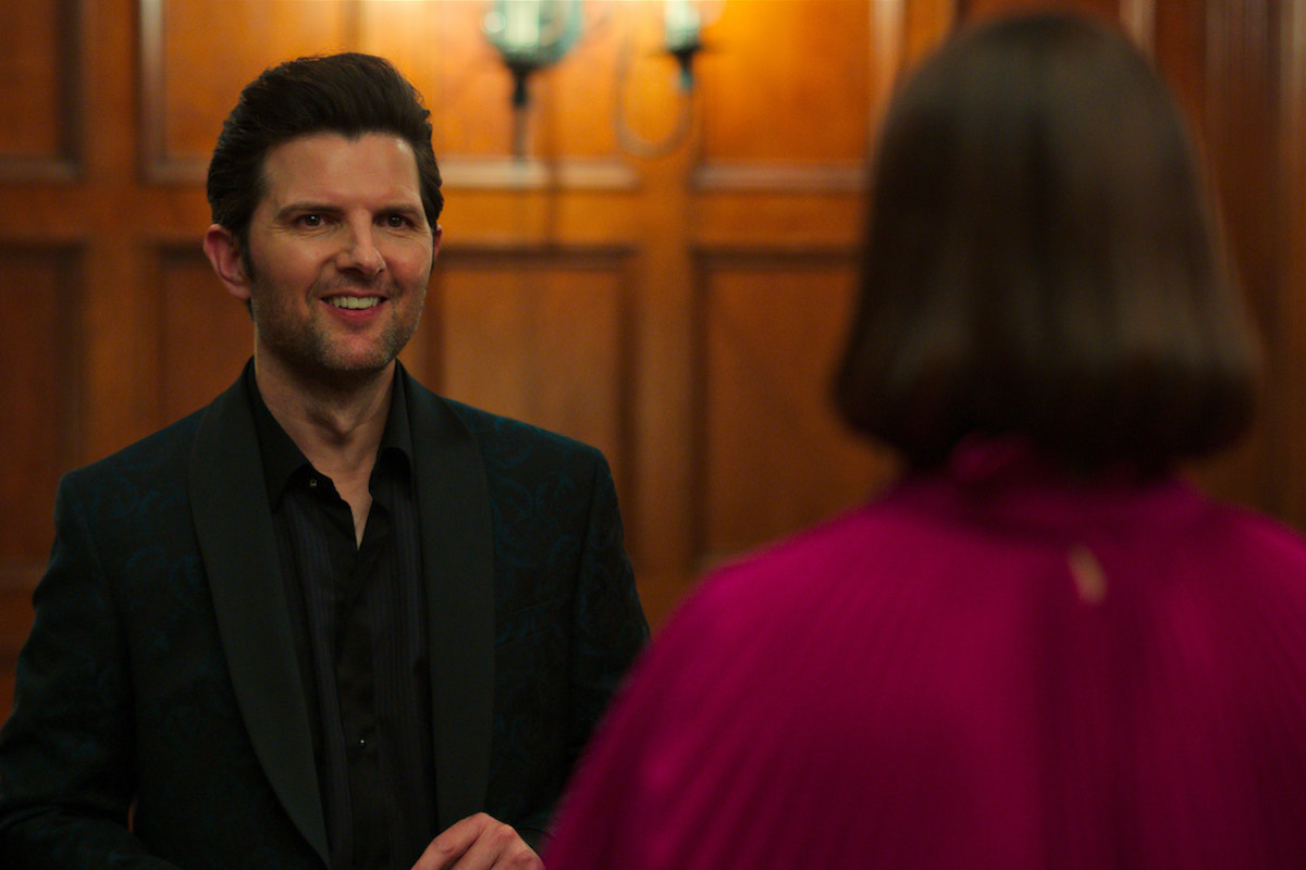 Adam Scott smiles at Maya Rudolph in 'Loot' Season 1 Episode 6: 'The Philanthropic Humanitarian Awards'