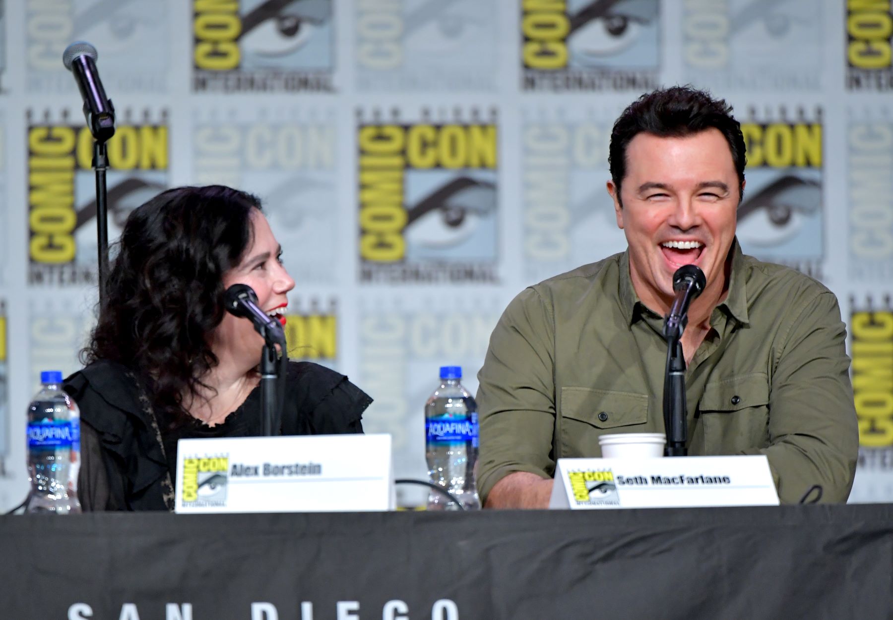 Alex Borstein and Seth MacFarlane at 'Family Guy' Comic-Con panel in San Diego, California