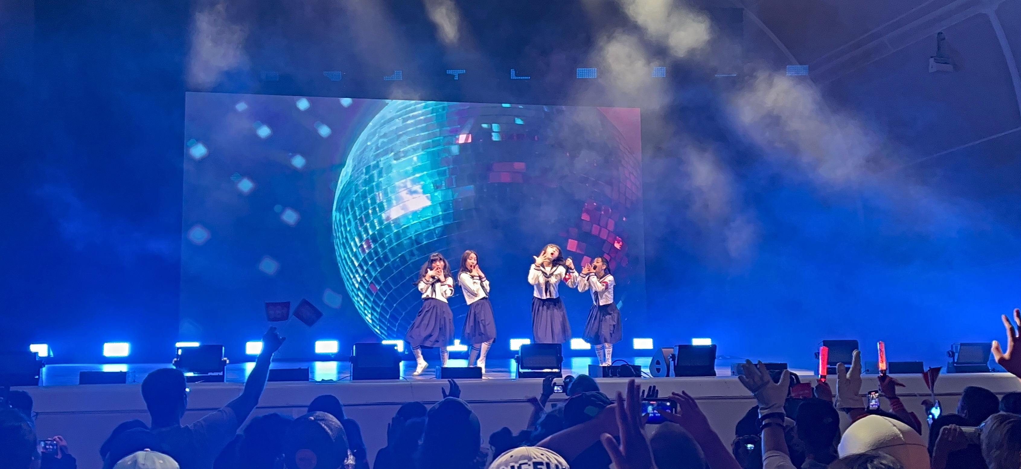 Atarashii Gakko! performing at The Rady Shell for the Dragon Ball Z Concert Experience at San Diego Comic-Con 2022.