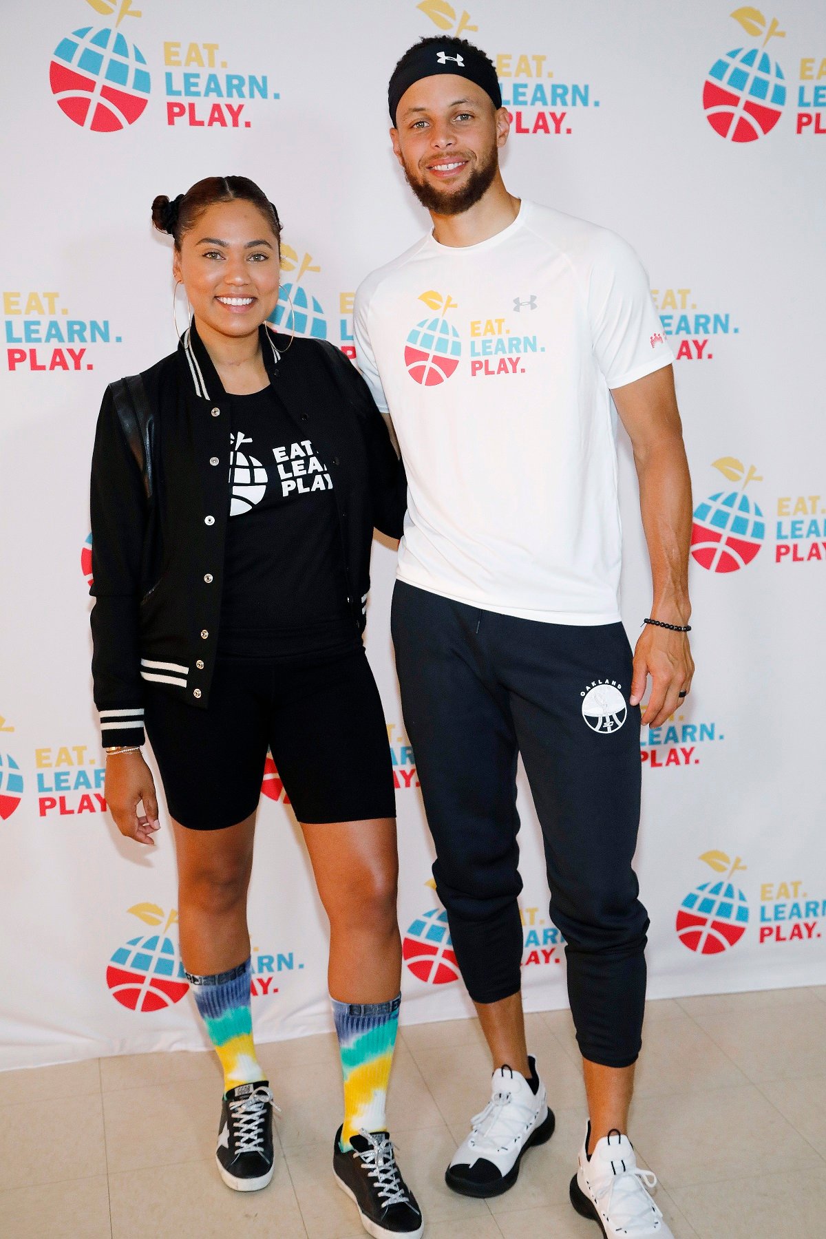Ayesha Curry and Stephen Curry attend the Eat. Learn. Play. Foundation launch