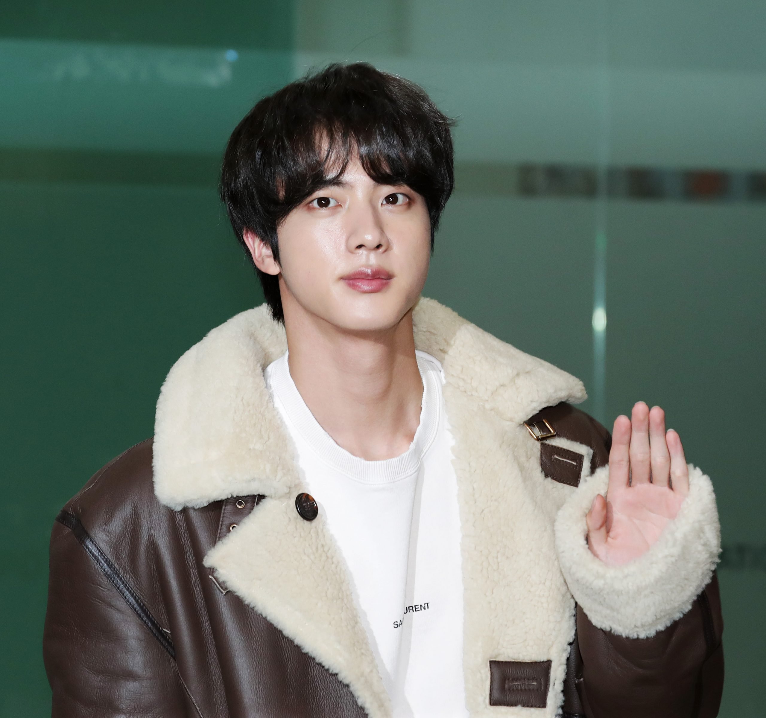 Jin of BTS is seen on departure at Gimpo International Airport