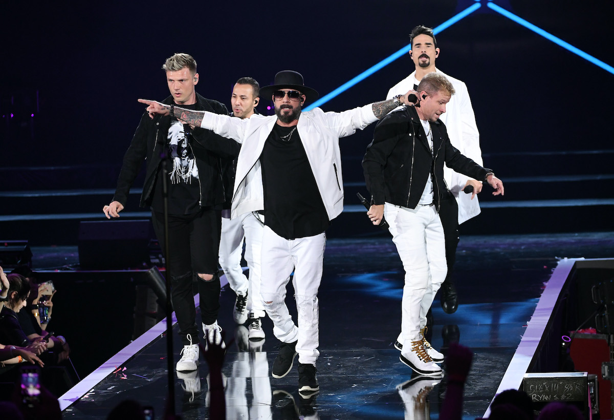 Backstreet Boys performing on stage