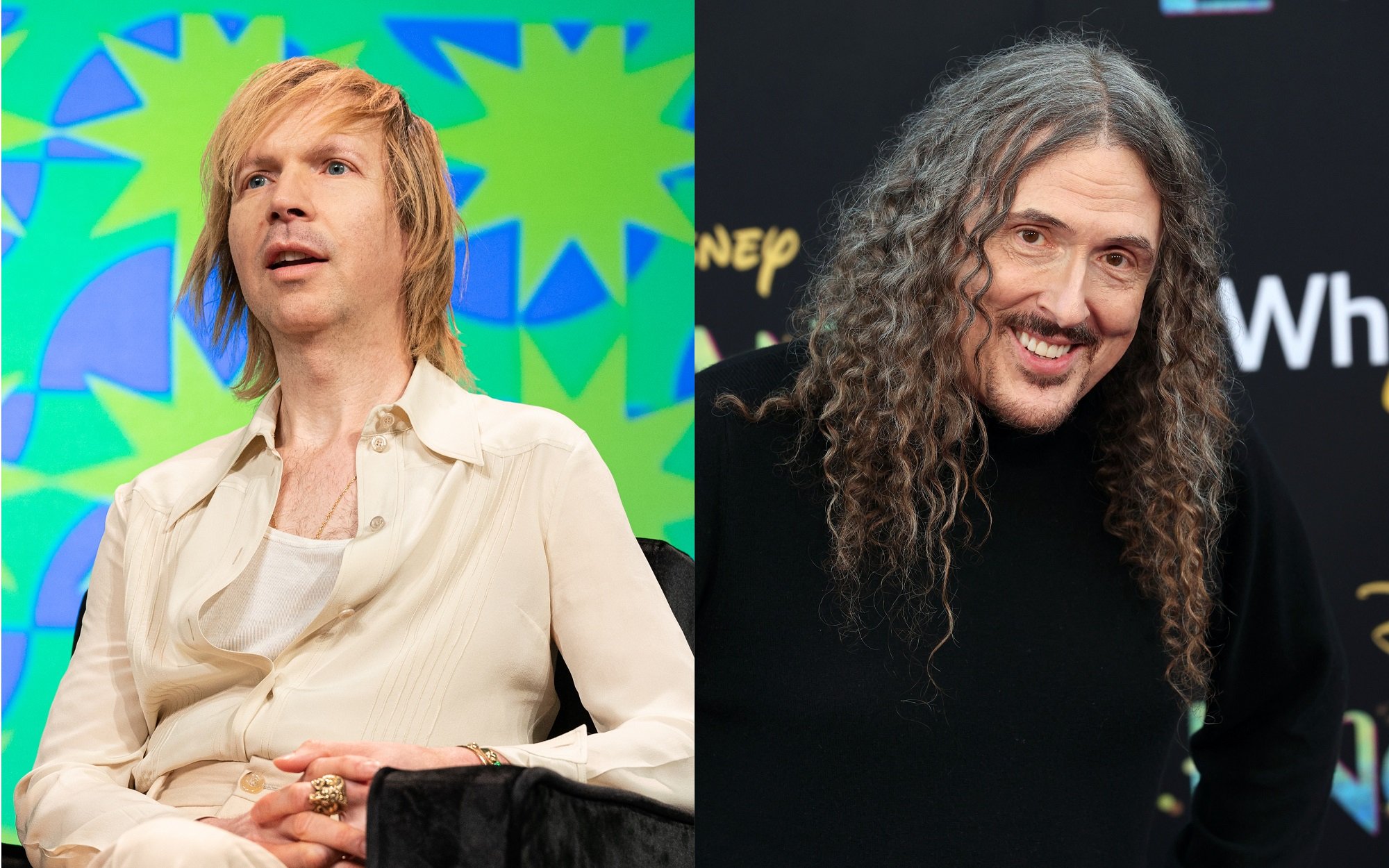 A joined photo of Beck and 'Weird Al' Yankovic