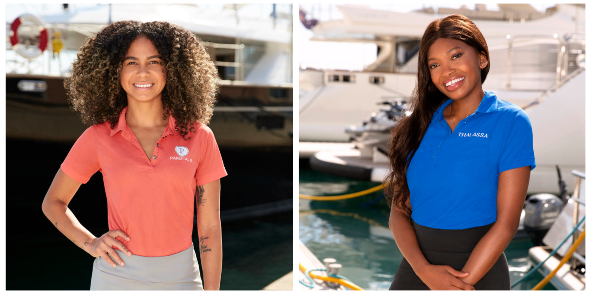 Gabriela Barragan from 'Below Deck Sailing Yacht' and Tumi Mhlongo from 'Below Deck Down Under' cast photo