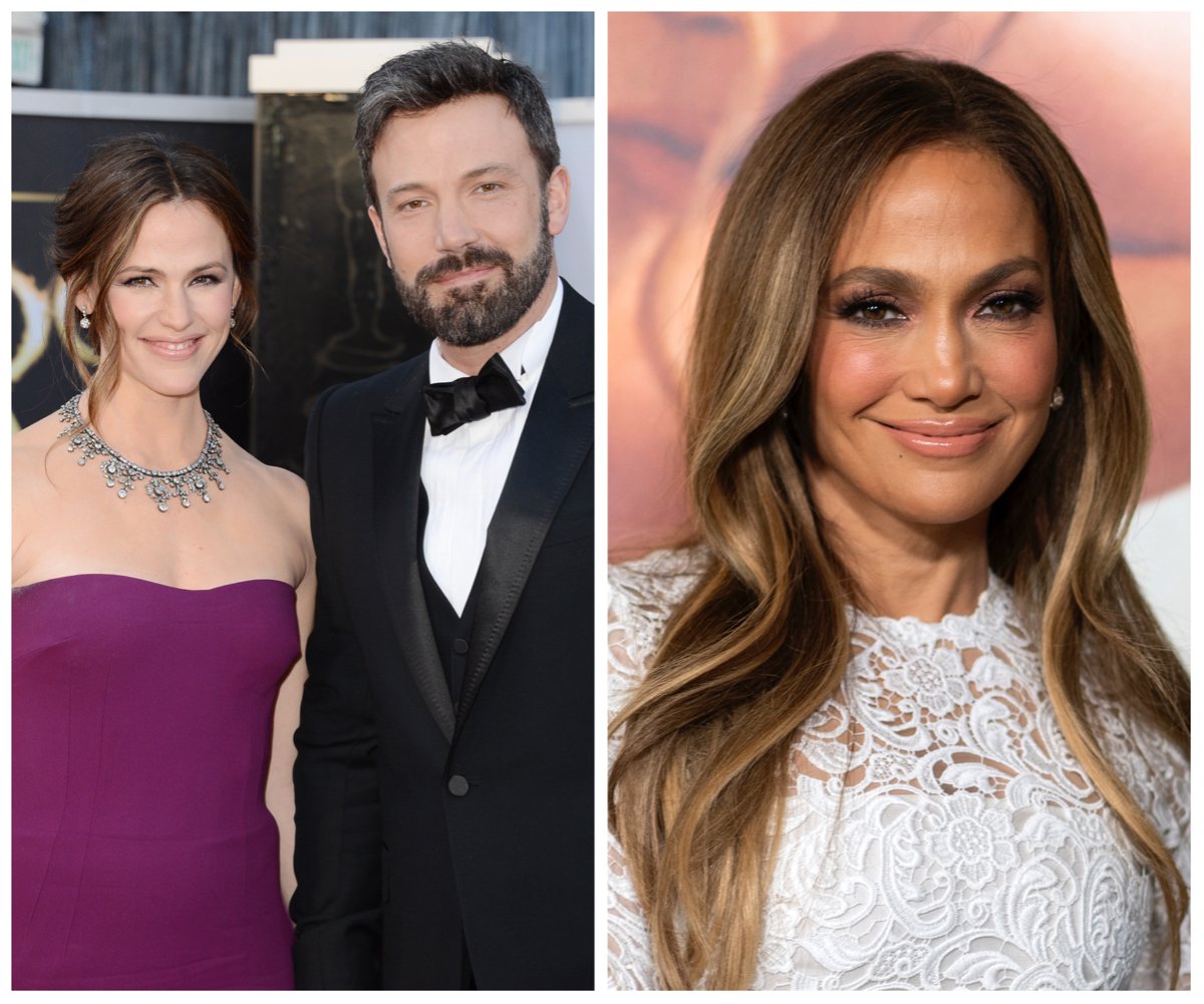 Side by side photos of Jennifer Garner with Ben Affleck before their divorce, and Jennifer Lopez, whose Affleck recently married.