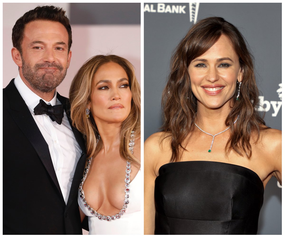 Side by side photos of Ben Affleck with Jennifer Lopez, who just got married in a Vegas wedding, and his ex-wife Jennifer Garner.
