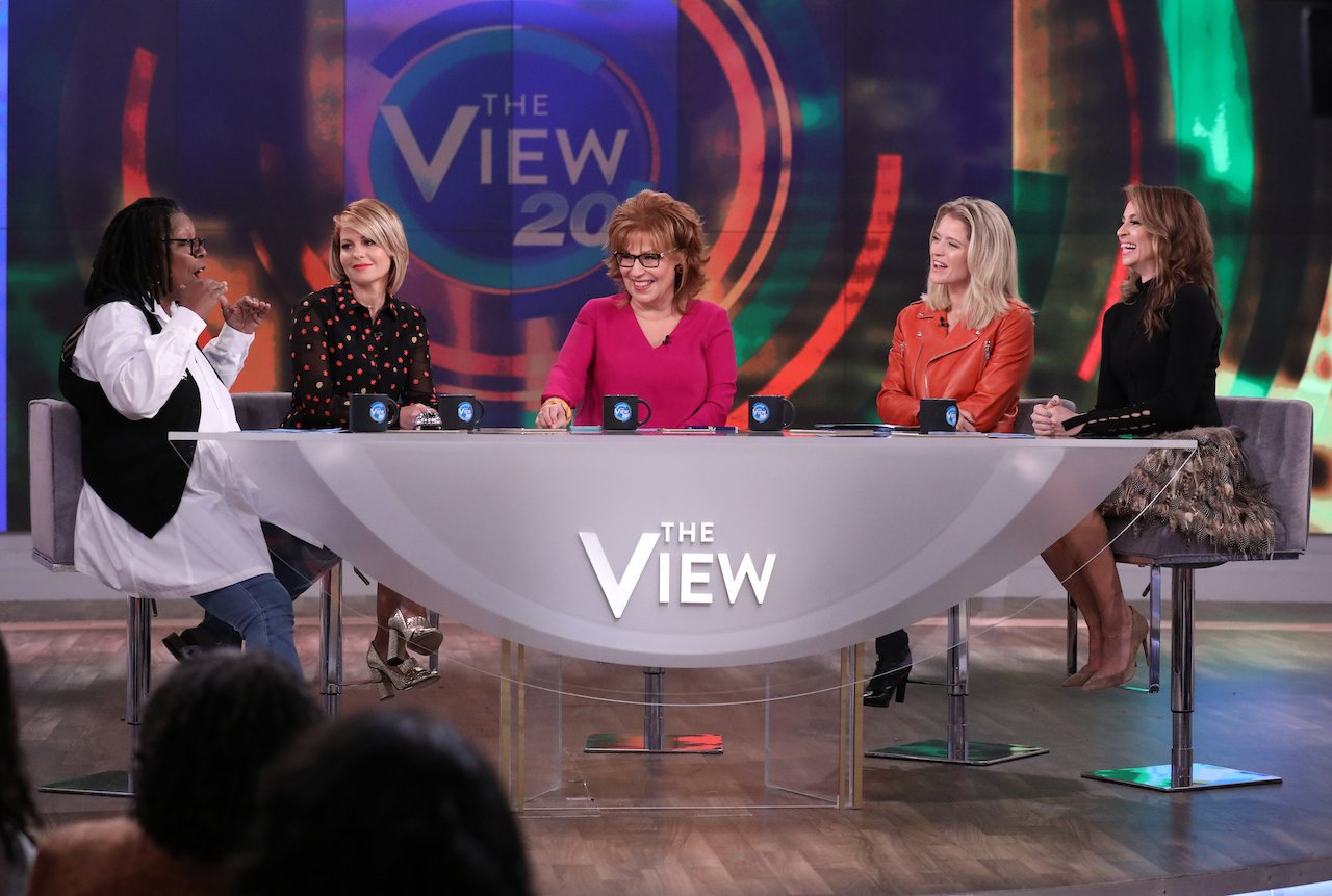 (L-R) Whoopi Goldberg, Candace Cameron Bure, Joy Behar, Sara Haines, and Jedediah Bila on 'The View'