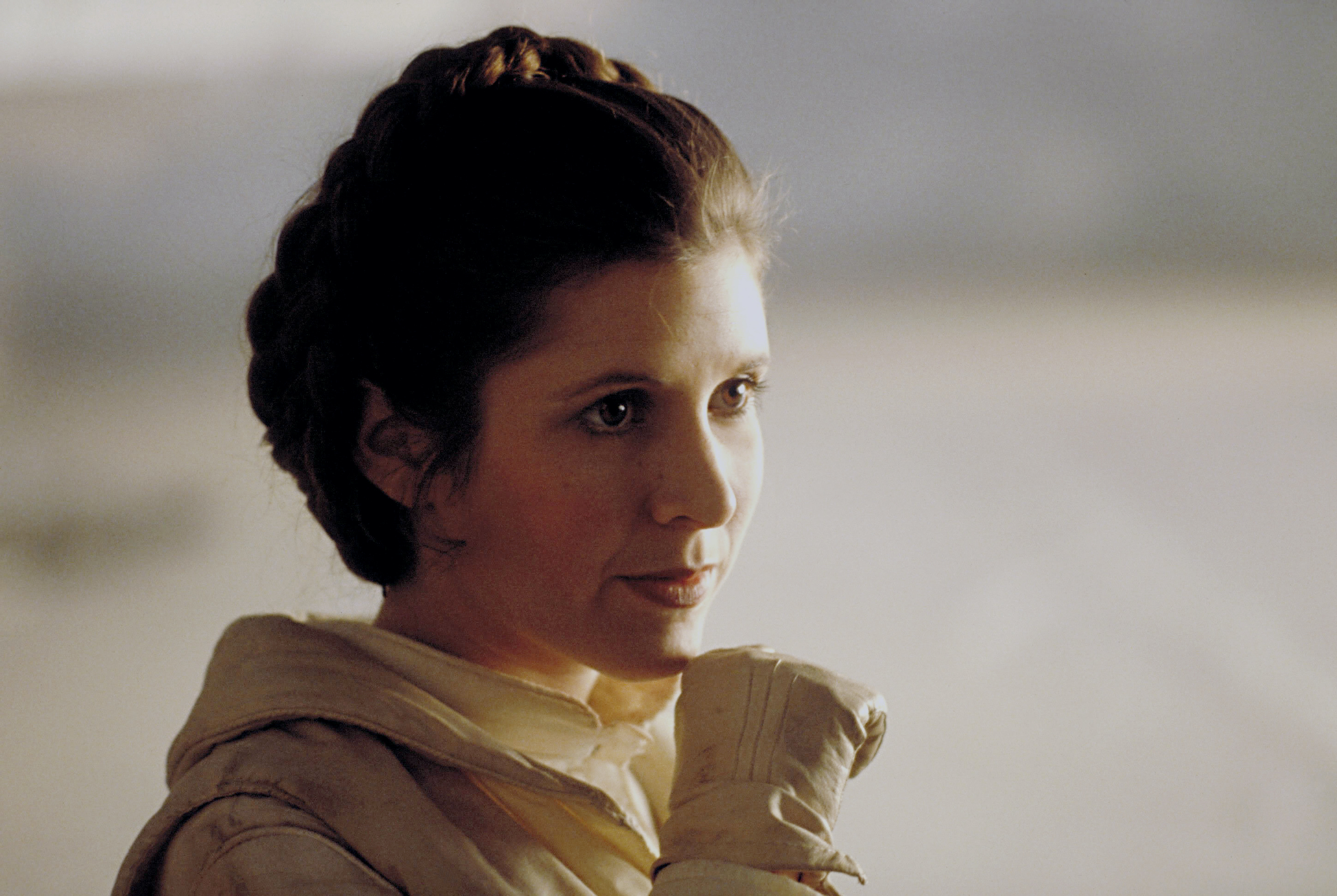 Carrie Fisher plays Leia in Star Wars: Episode V — The Empire Strikes Back