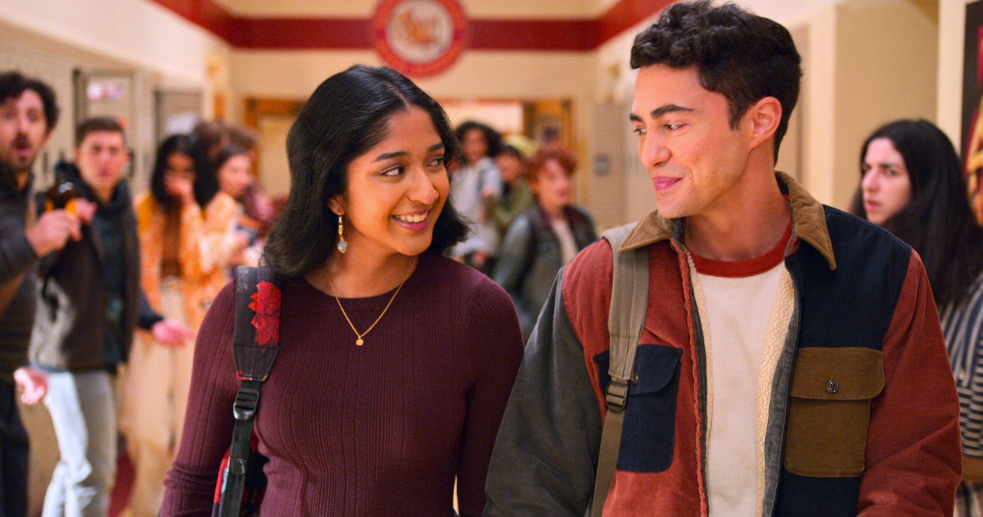 Character Devi and Paxton in 'Never Have I Ever' Season 3.