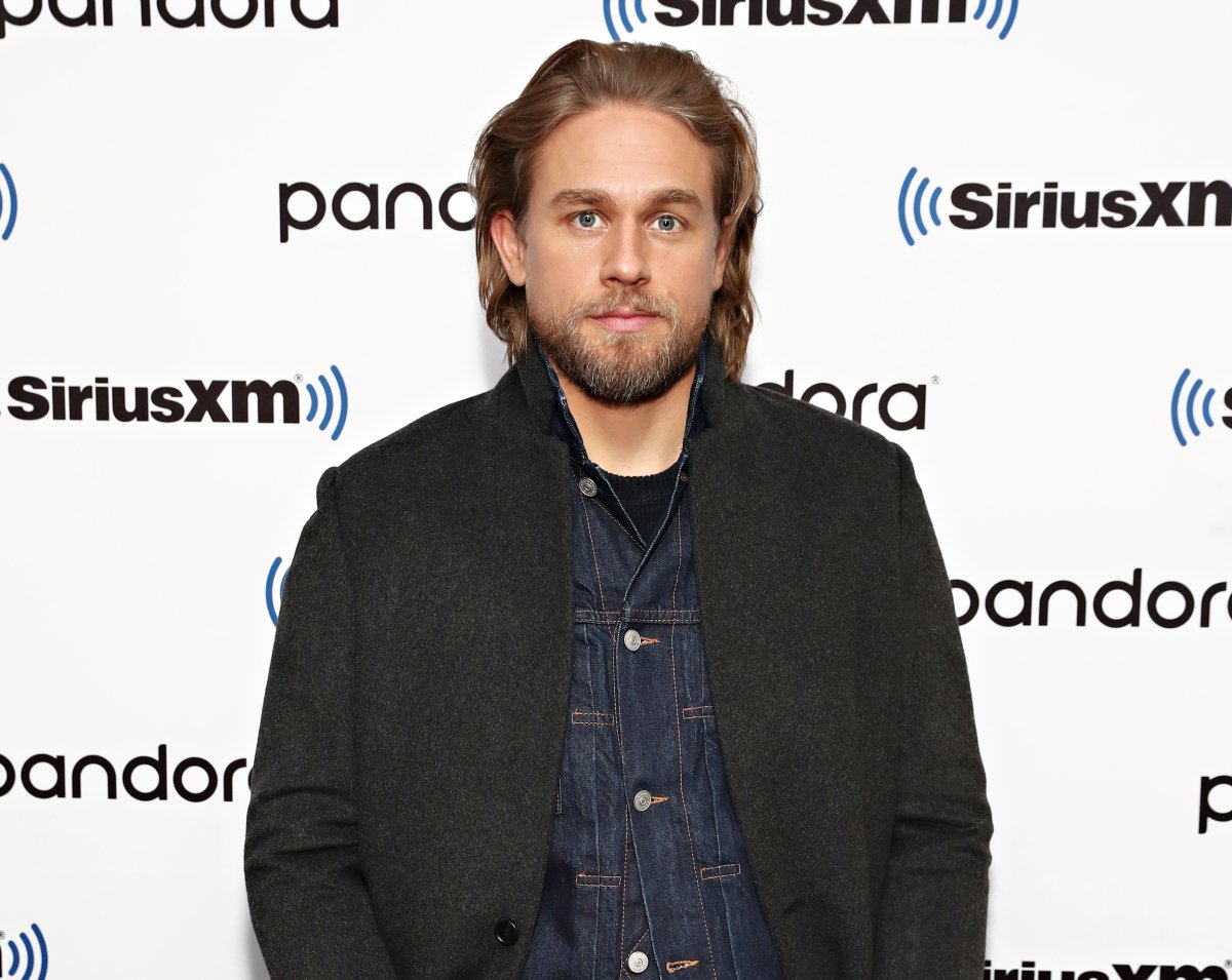 Charlie Hunnam poses for a photo as Andy Cohen sits down with the cast of 'The Gentlemen' on his SiriusXM Channel Radio Andy at SiriusXM Studios on January 13, 2020 in New York City