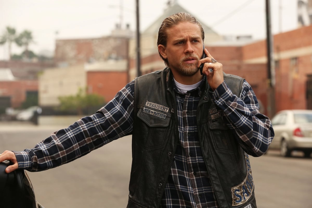 Charlie Hunnam as Jax Teller in an image from season 7 of Sons of Anarchy