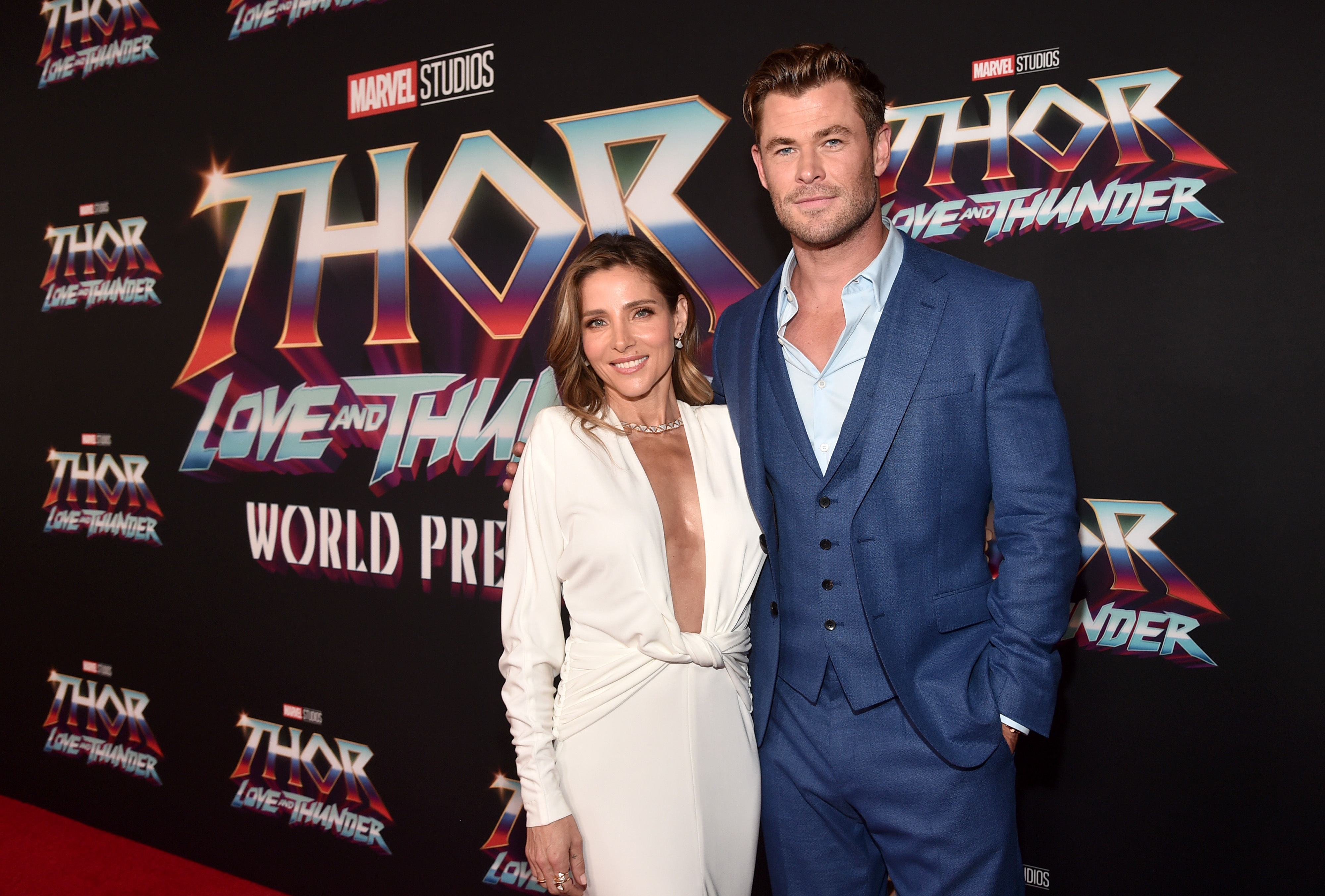 Chris Hemsworth and Elsa Pataky attend the Thor Love and Thunder