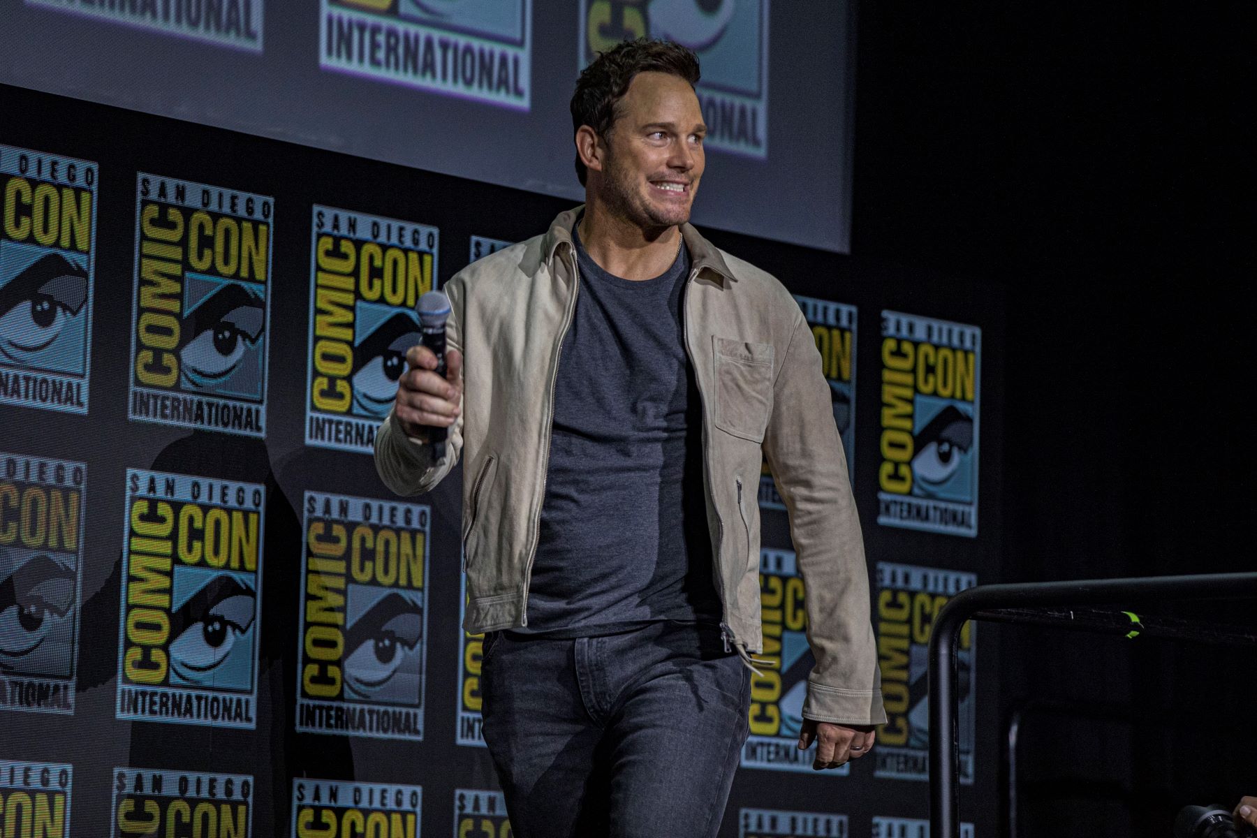 Chris Pratt at 2022 San Diego Comic-Con at the Marvel Cinematic Universe Mega-Panel