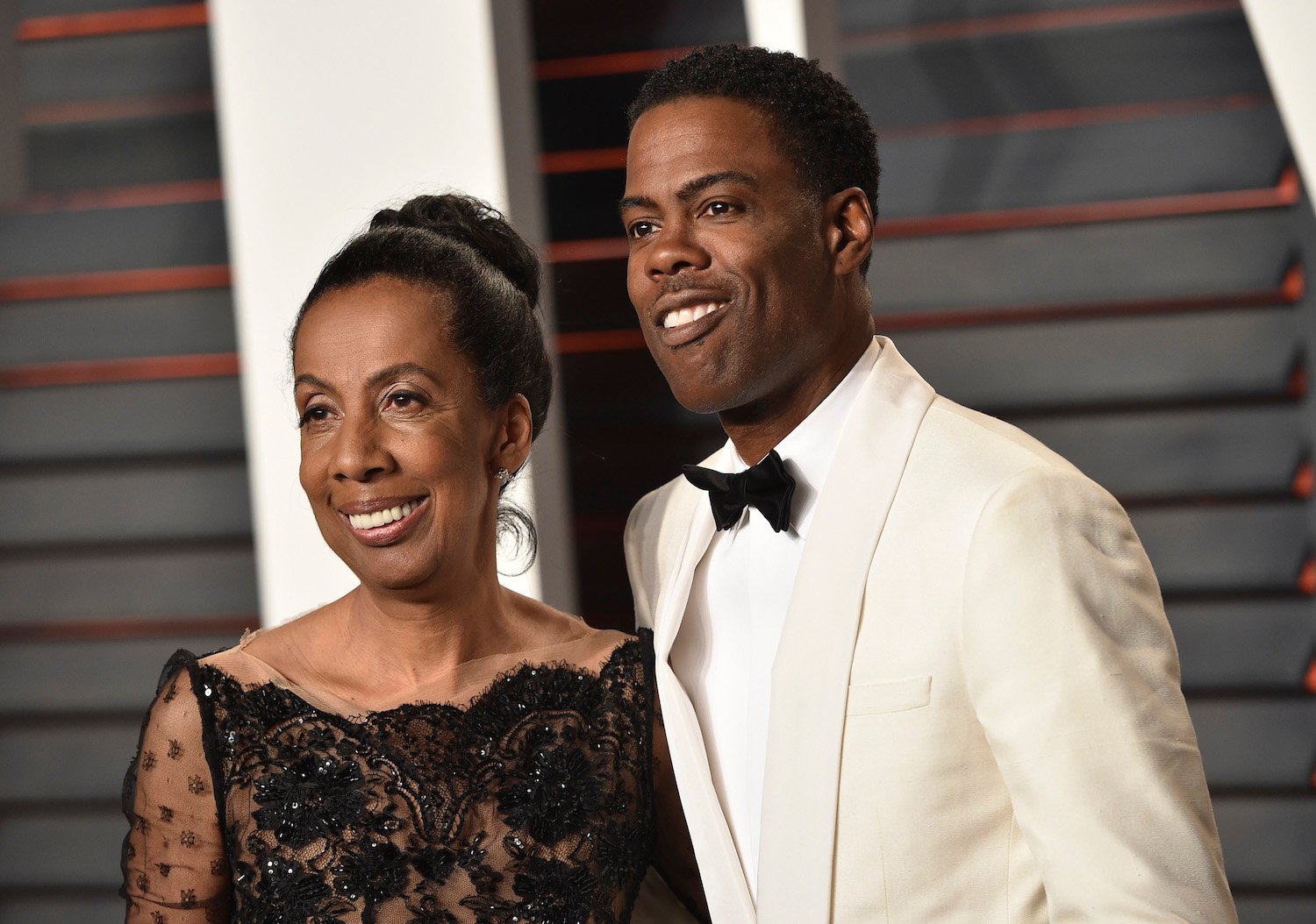 Chris Rock with his mother, Rosalie Rock, at a party in 2016